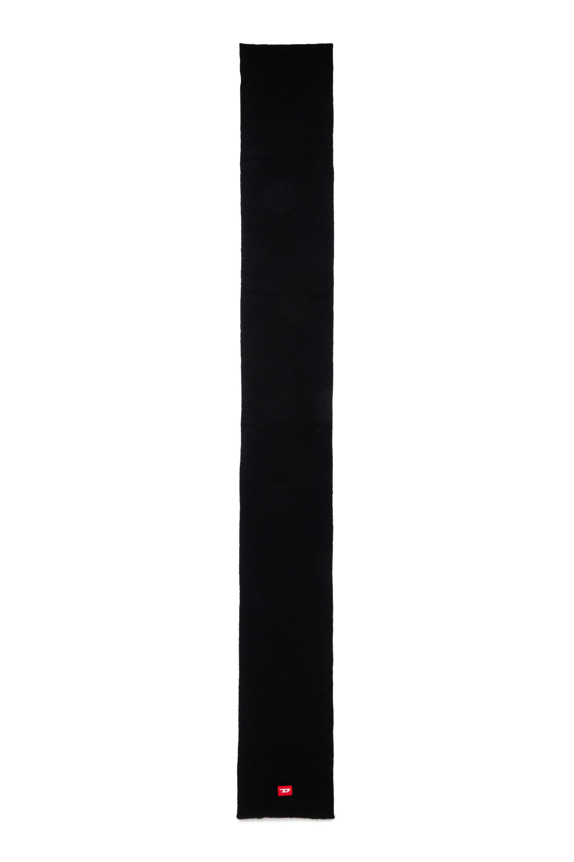 Diesel - RLOT, Sciarpa in misto lana con patch logo D Unisex in Nero - 2