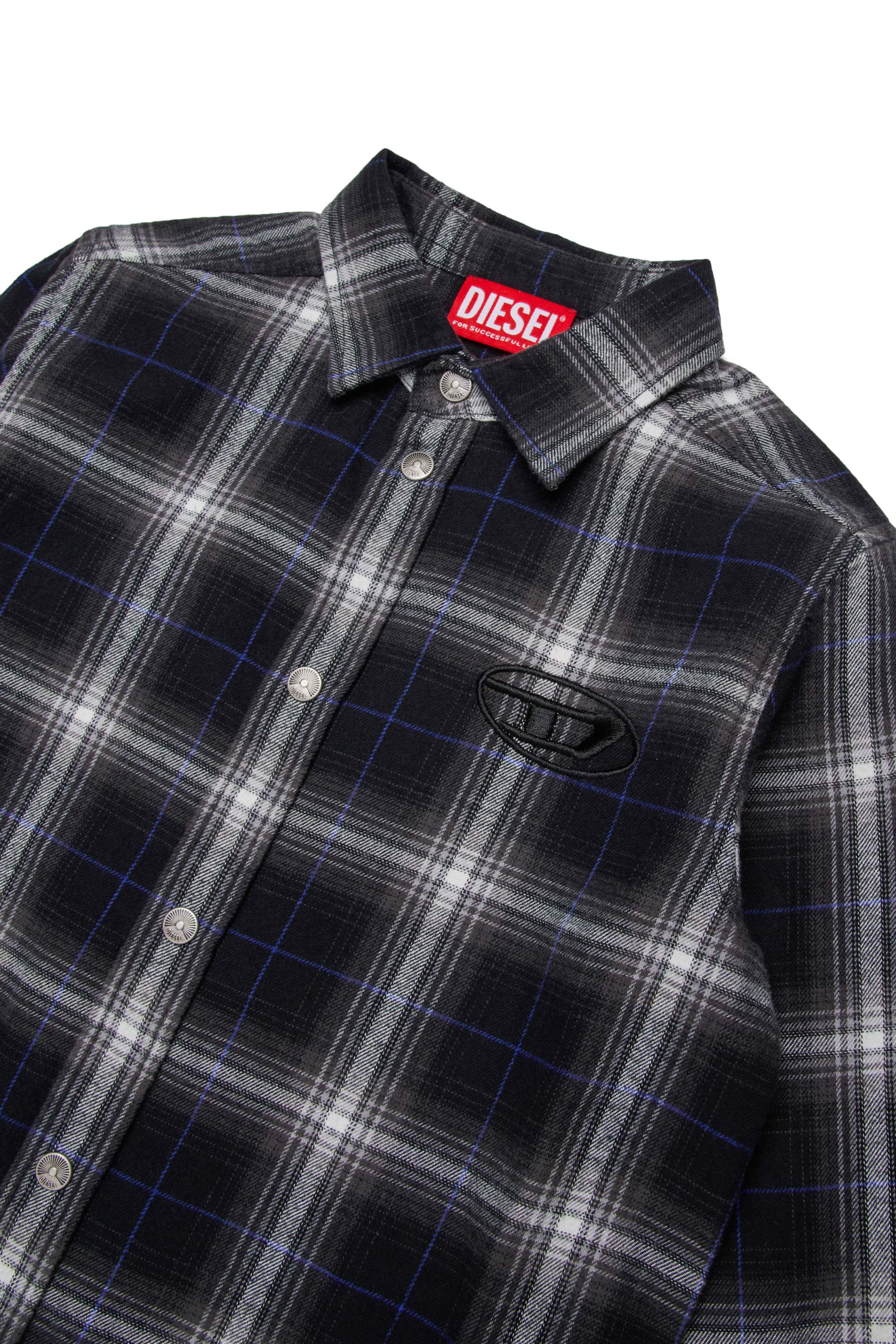Diesel - CSSIMPLYA, Camicia in cotone con logo ricamato Uomo in Blu - 3