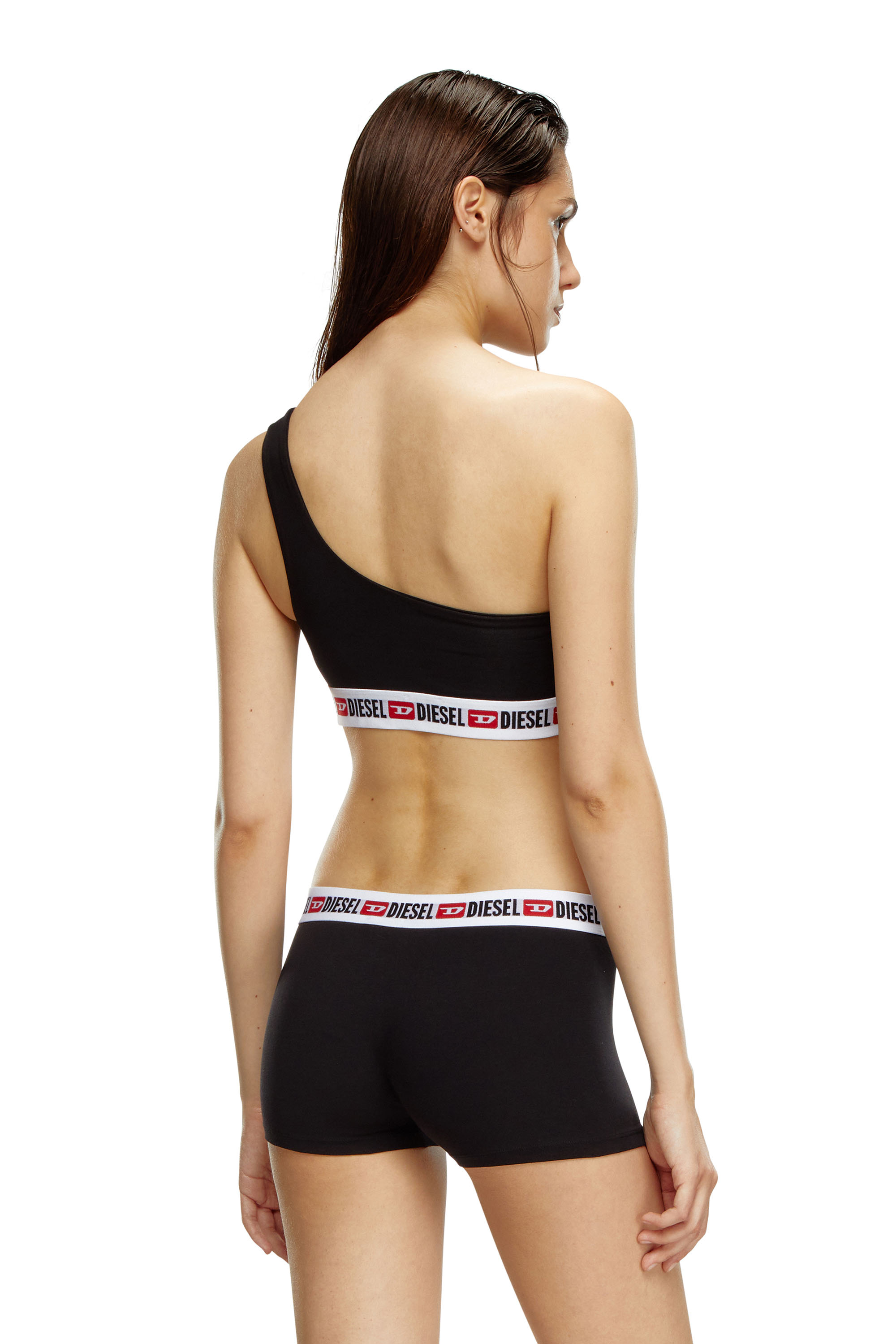 Diesel - UFPN-MYA, Donna Shorts con fascia elasticizzata con logo in vita in Nero - Image 3