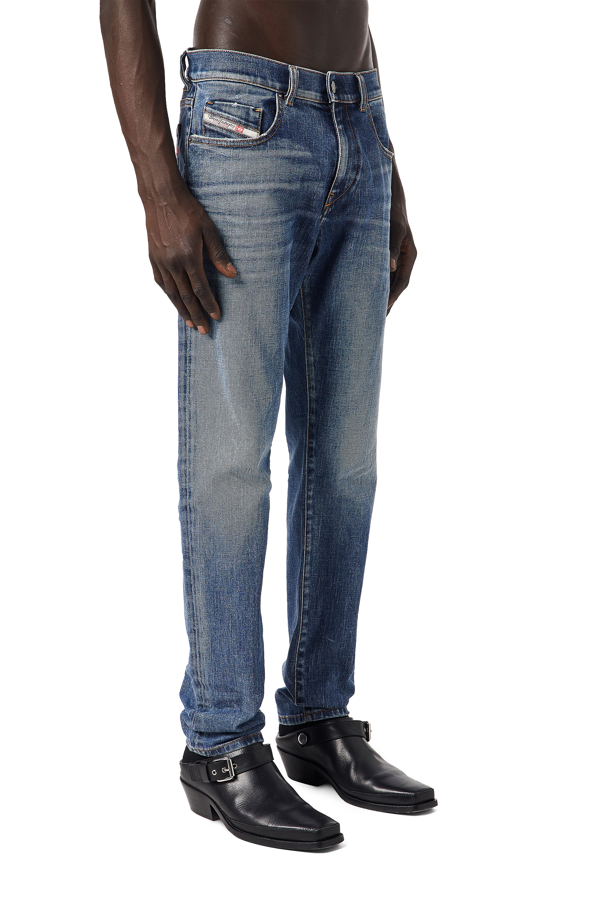 Diesel - 2019 D-STRUKT 09C61 Slim Jeans, Blu medio - Image 5