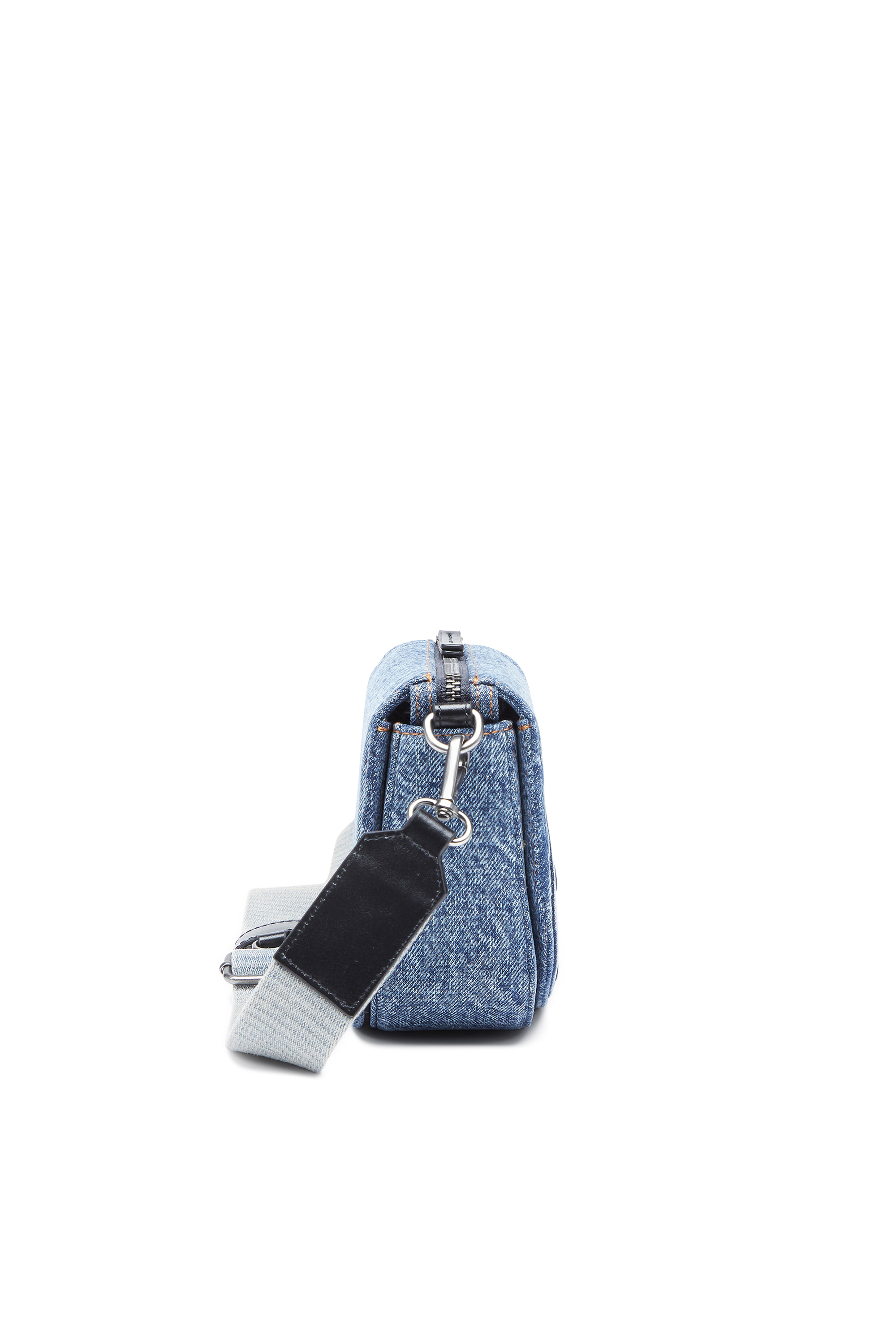 Diesel - 1DR CAMERA BAG, Camera bag in denim solarizzato Unisex in Blu - 8
