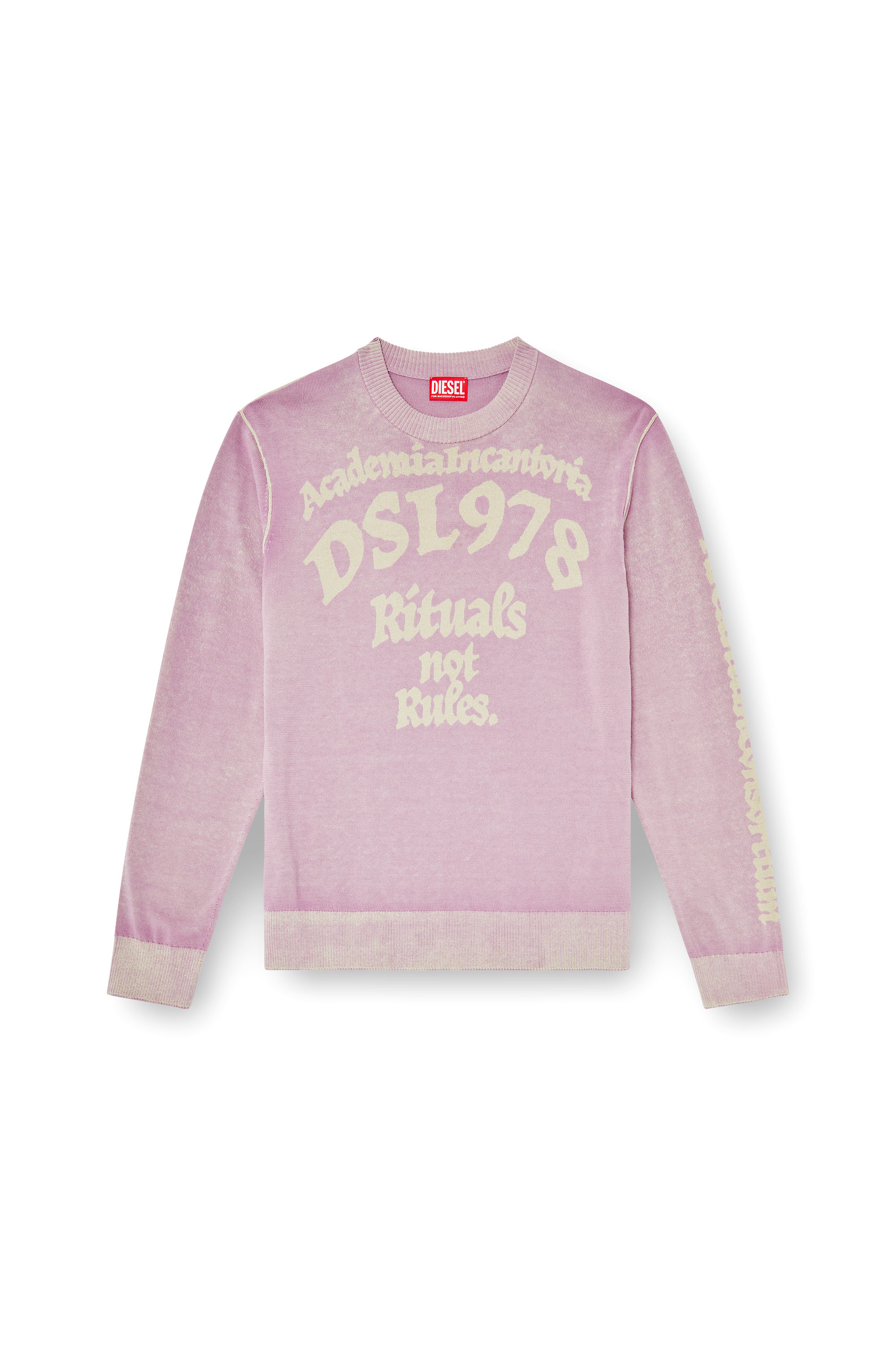 Diesel - K-LAUTI, Maglia in cotone lavorato con slogan Uomo in Viola - 2