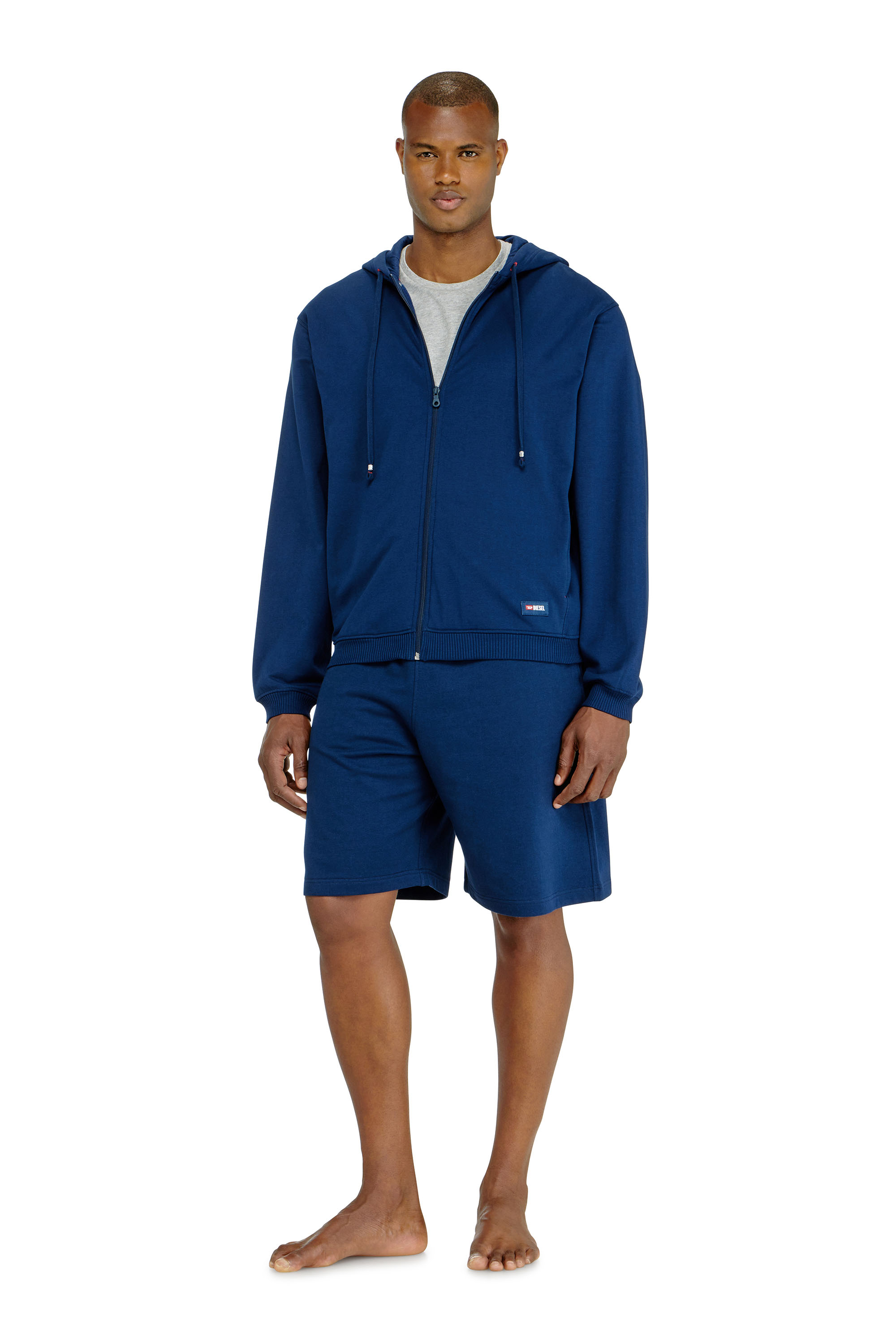 Diesel - JOY-D-CORE, Felpa con cappuccio in misto cotone smerigliato Uomo in Blu - 2