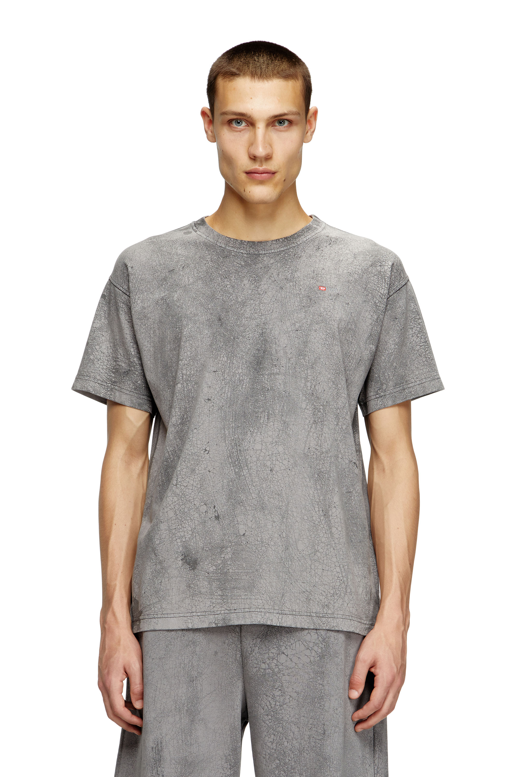 Diesel - T-NORM-T8, T-shirt in jersey cerato Uomo in Grigio - 3