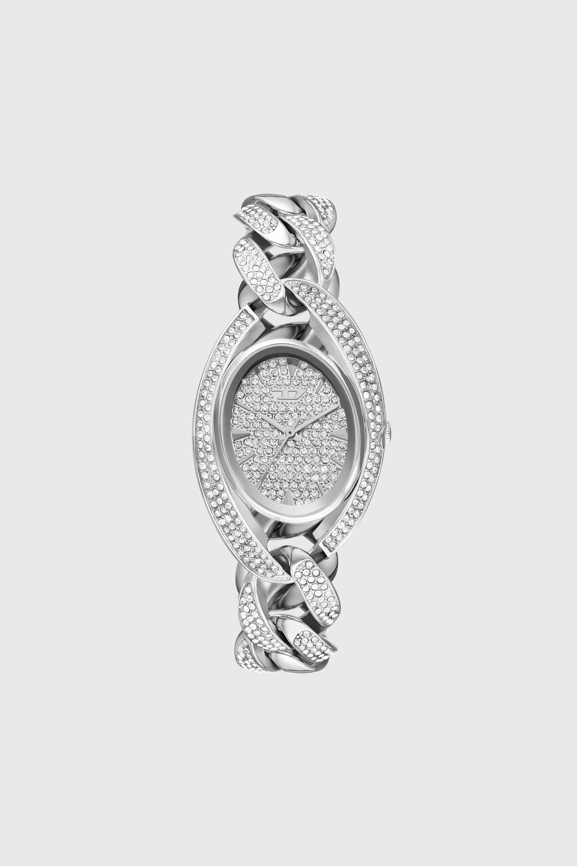 Vani-D pav&eacute; stainless steel watch