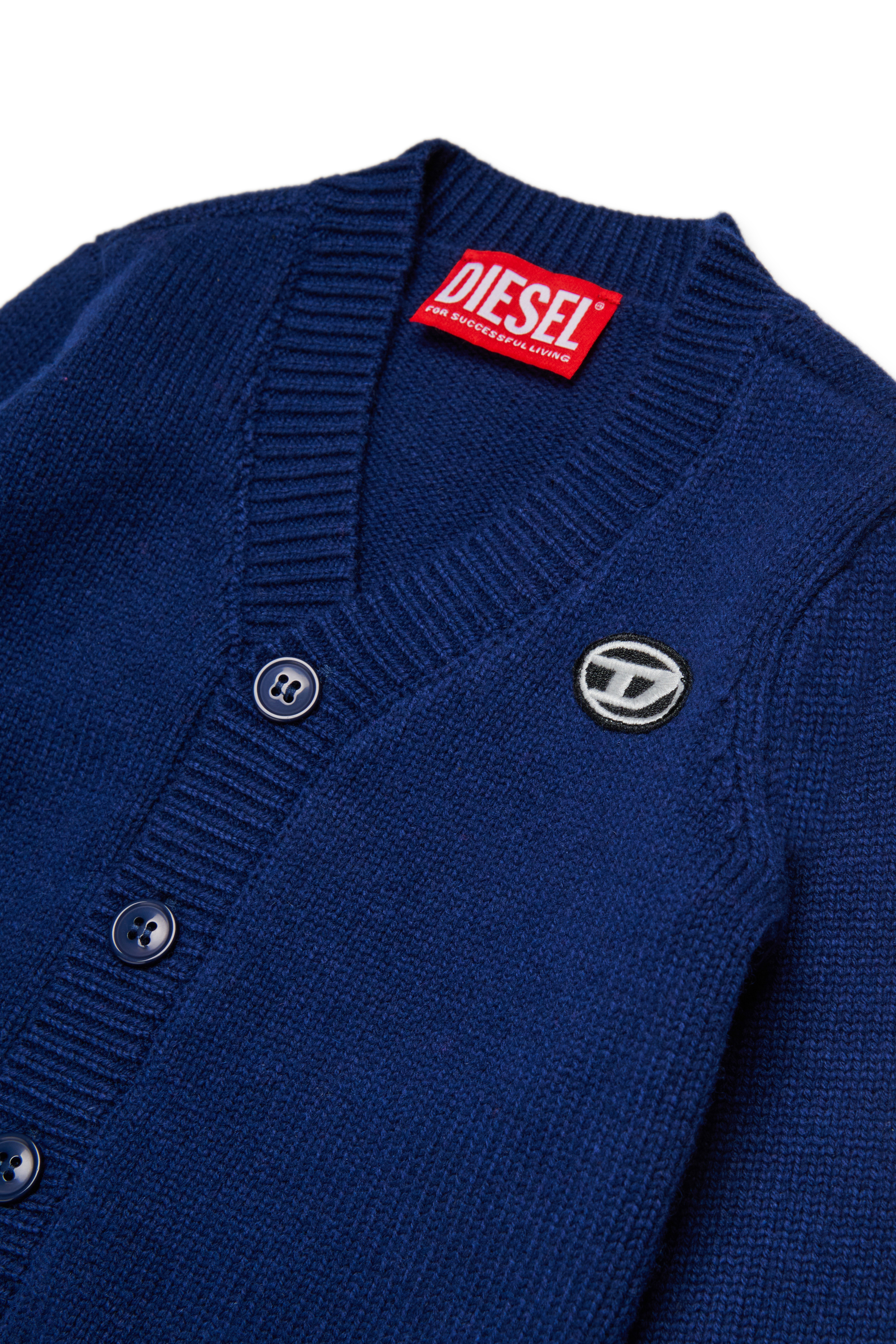 Diesel - KLONCARDIGANB, Cardigan in misto lana Unisex in Blu - 3