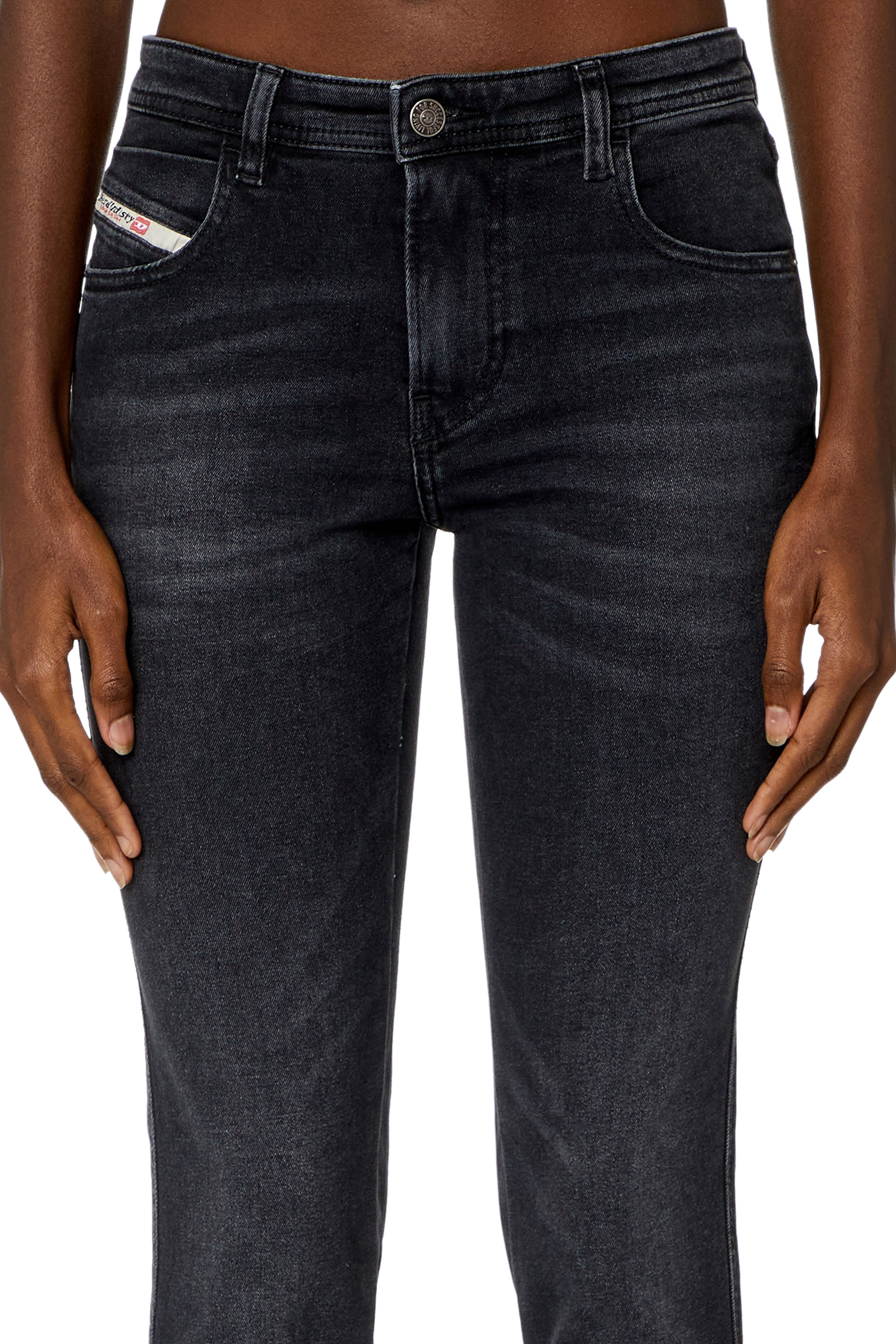 Diesel - Skinny Jeans 2015 Babhila 0PFAS Donna, Nero/Grigio scuro - Image 5