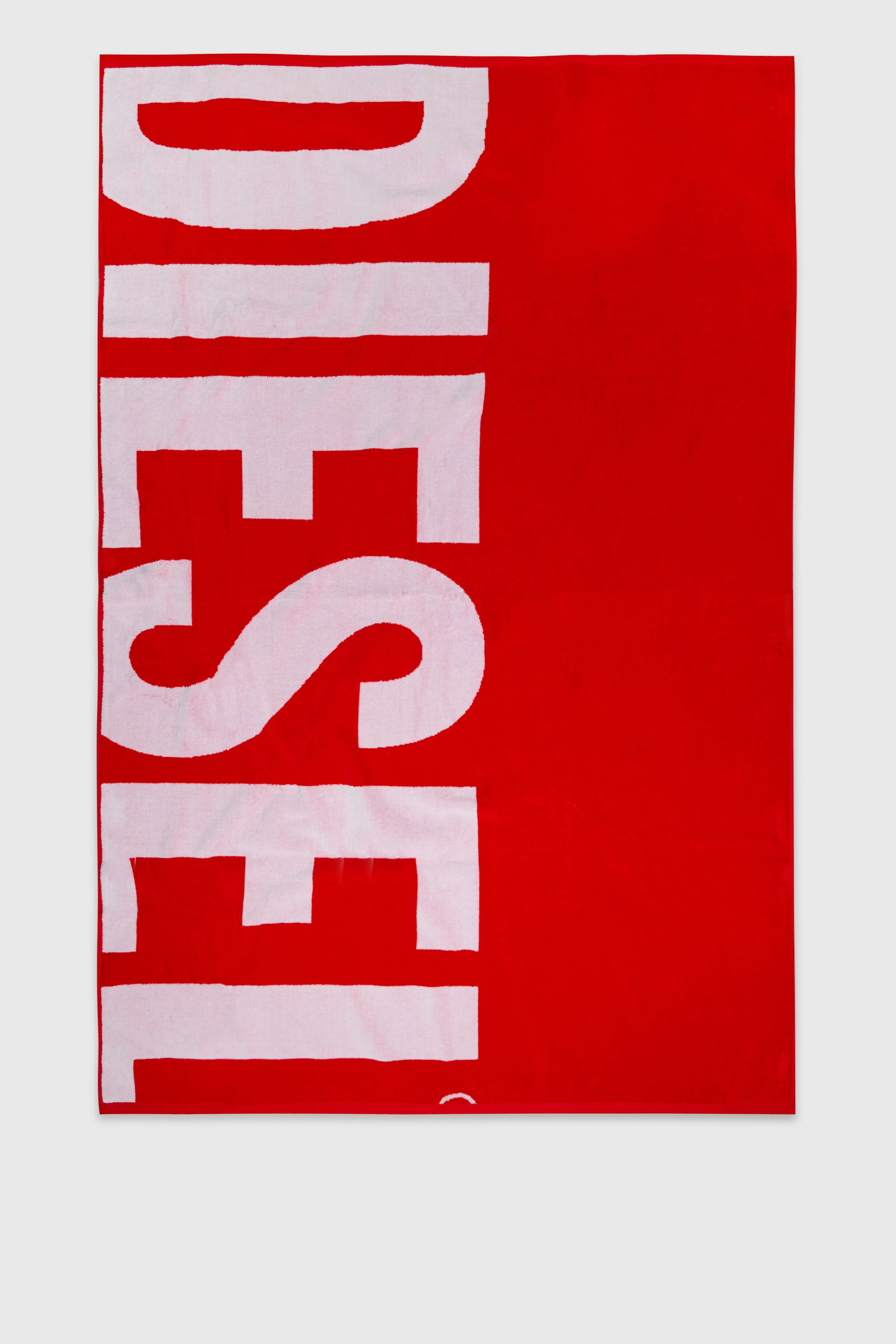 Diesel - HELMY, Asciugamano in cotone con maxi logo Unisex in Rosso - 1