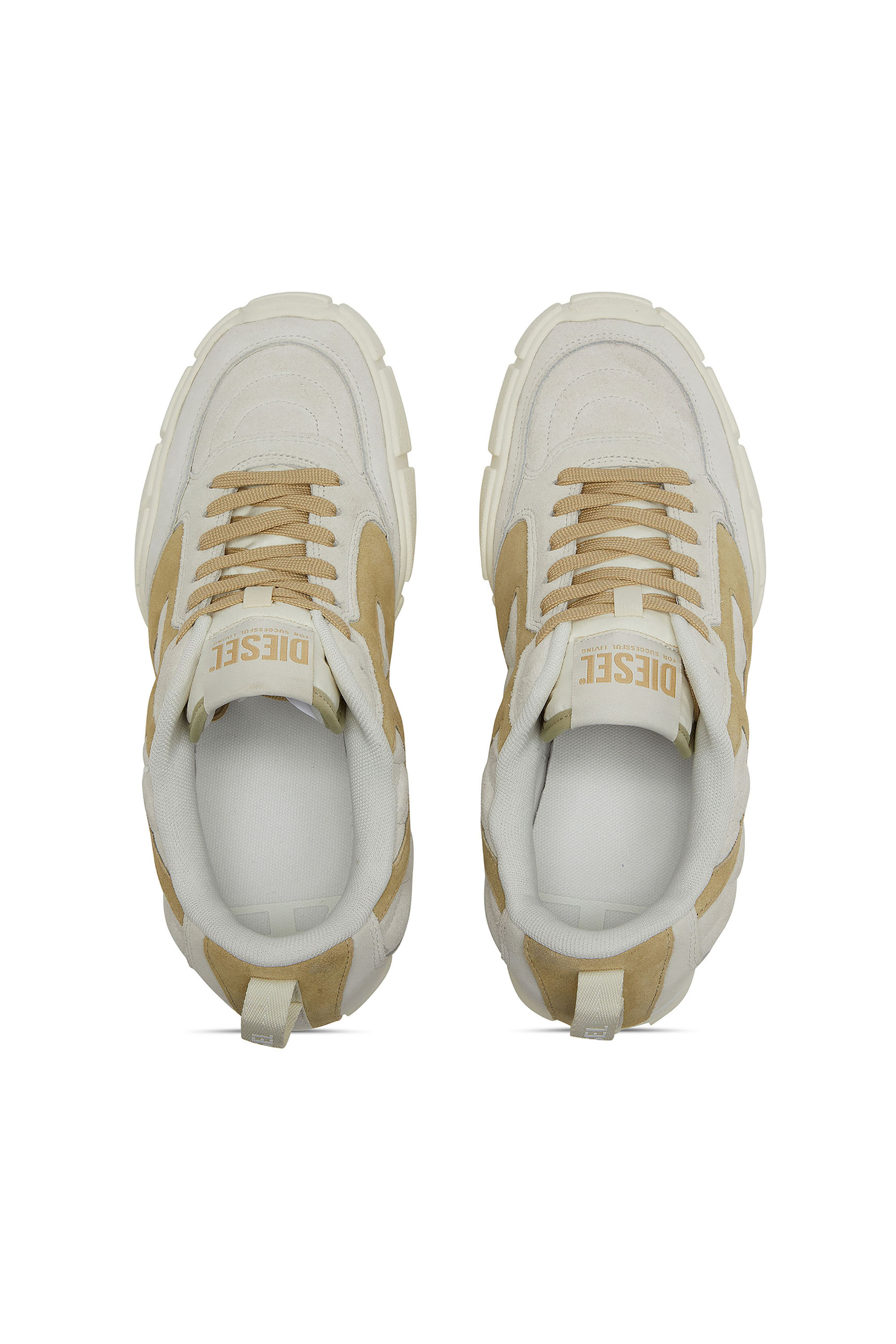 Diesel - S-PAGODHA LOW W, S-Pagodha-Sneaker in suede trapuntato Donna in Bianco - 4