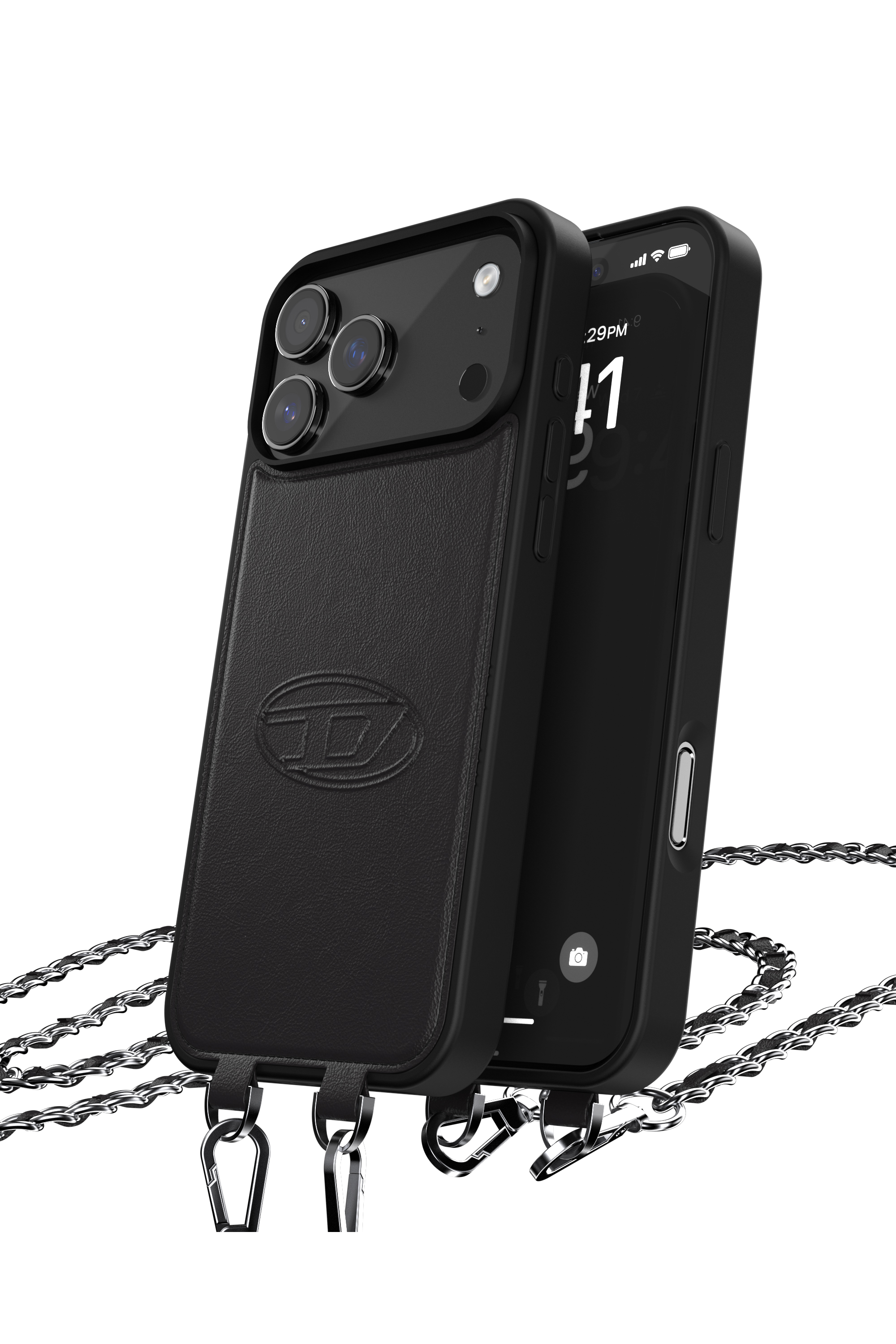 Diesel - 60663 MOULDED CASE, Cover Oval D con cinturino e MagSafe per iPhone 17 Pro Max Unisex in Nero - 3