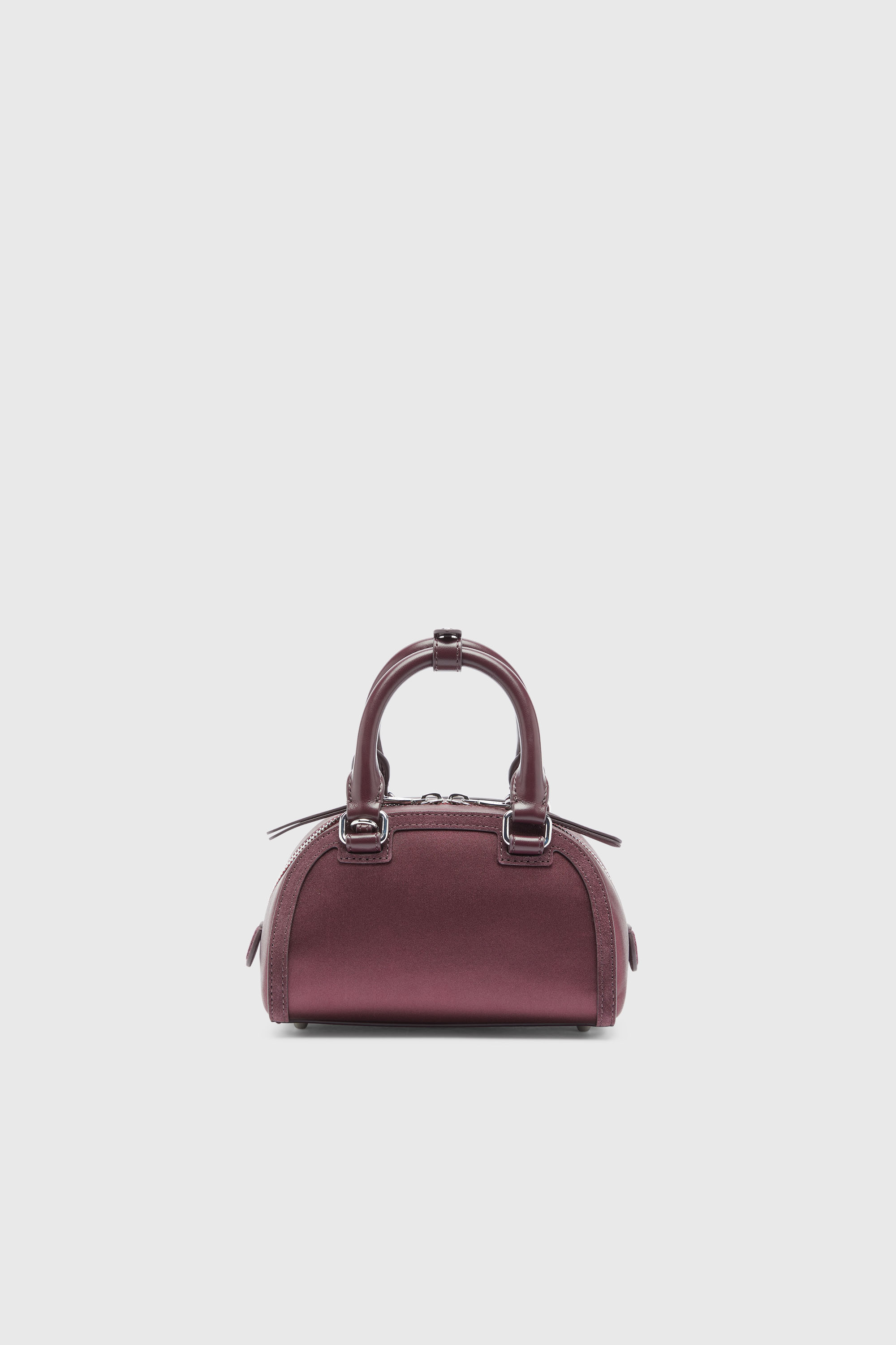 Diesel - 1DR DOME CROSSBODY, 1DR Dome - Borsa bowling piccola in raso e scamosciato Donna in Rosso - 3