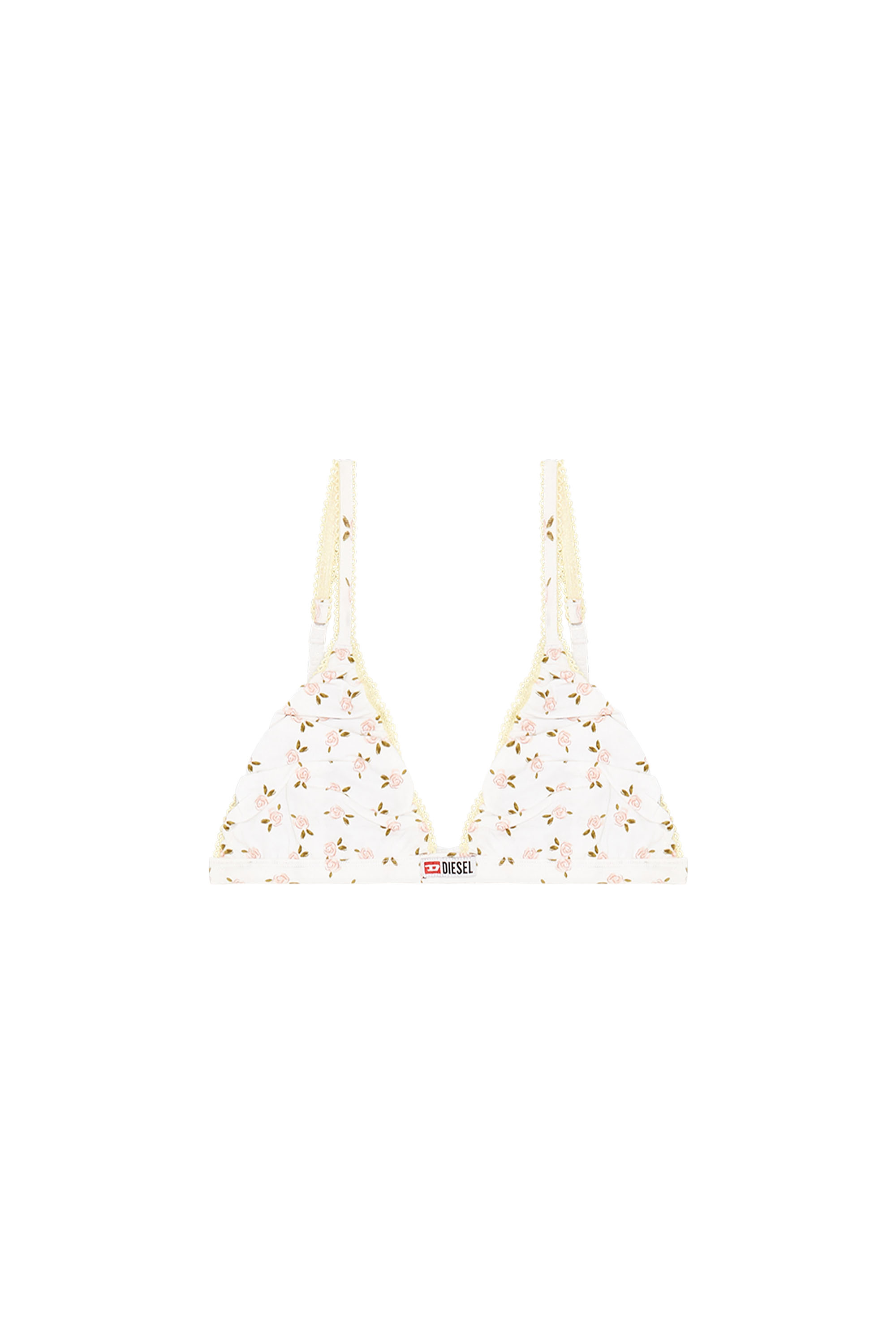 Diesel - JANA-D-CORE, Reggiseno a triangolo in cotone con stampa floreale all-over Donna in Bianco - 3