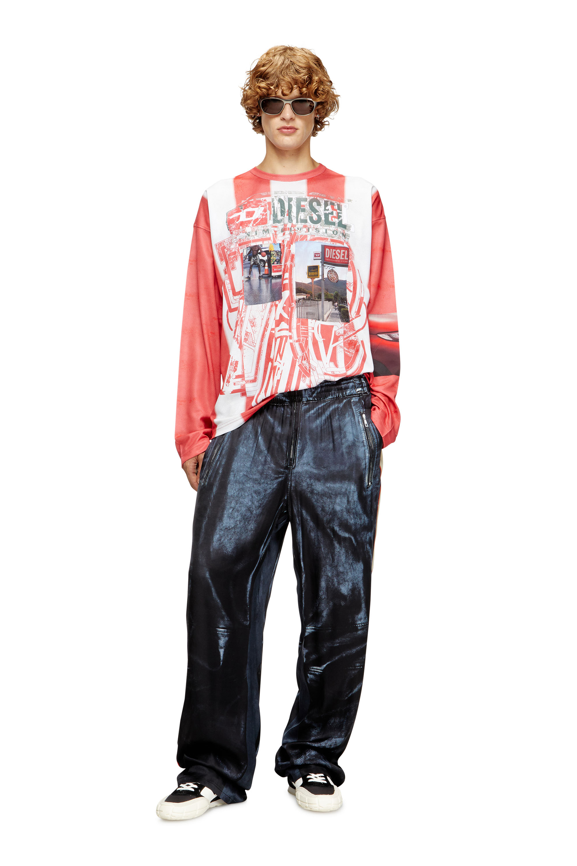 Diesel - P-THECKS-NMAN, Pantaloni in viscosa con stampa biker Uomo in ToBeDefined - 2
