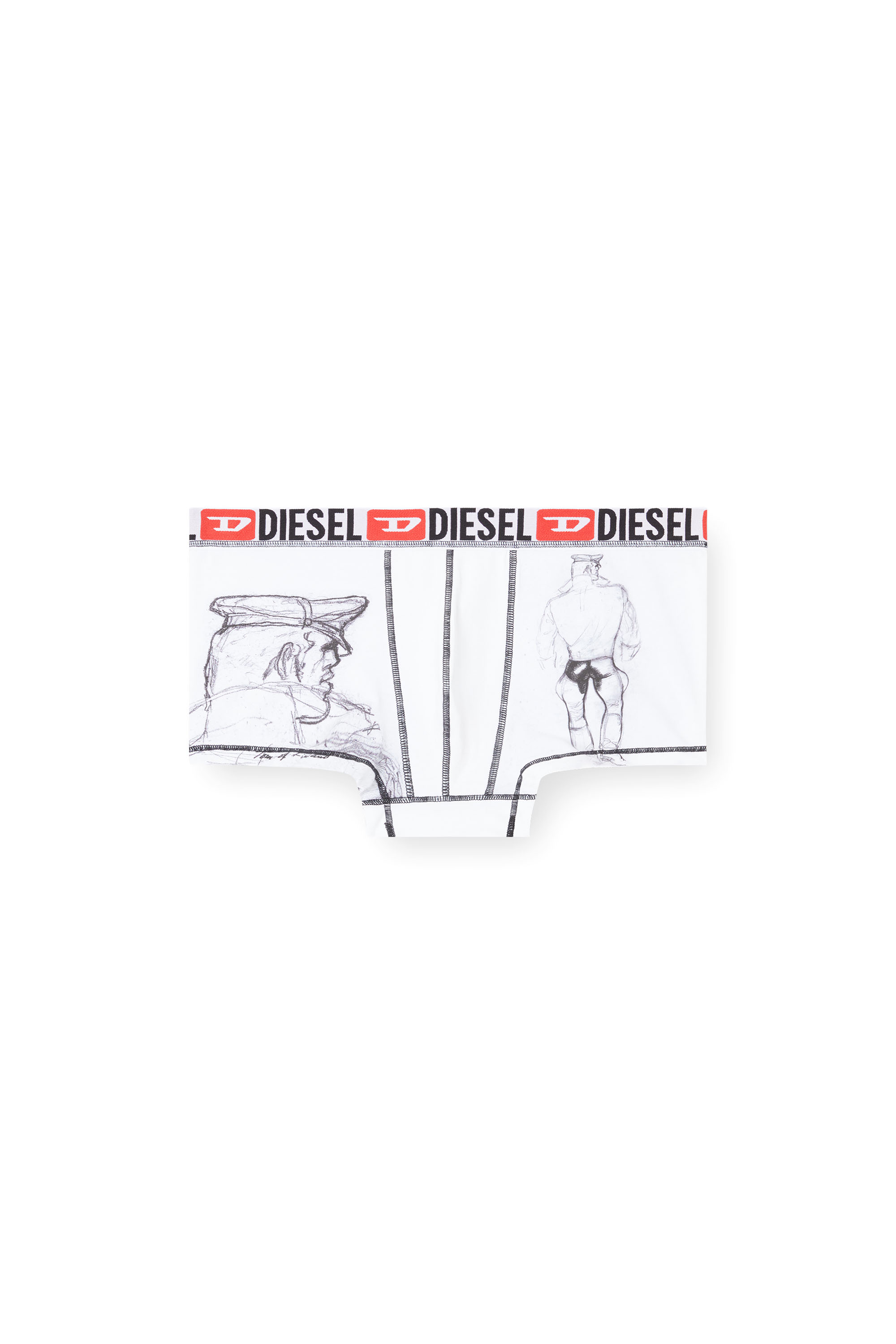 Diesel - PR-DAMIEN, Boxer con stampa disegno Uomo in Bianco - 4