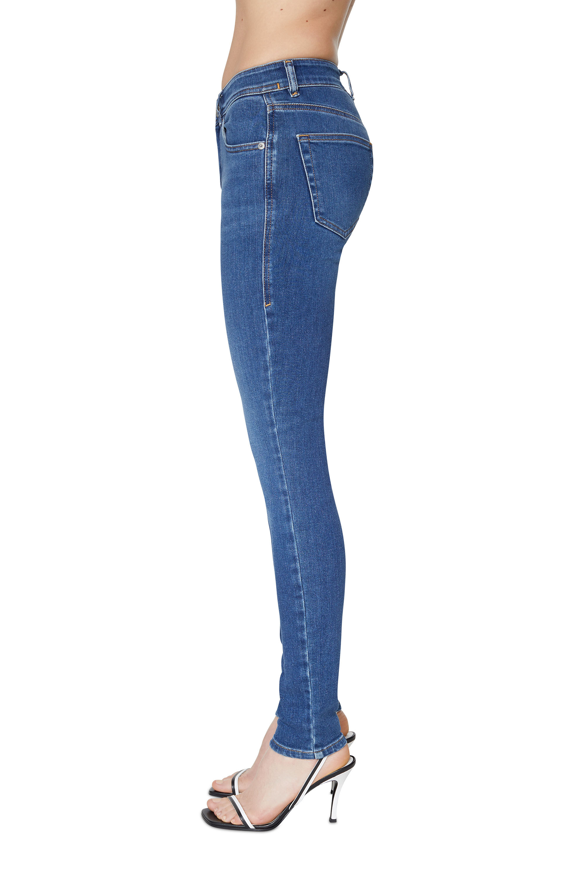 Diesel - Super skinny Jeans 2017 Slandy 09C21, Blu medio - Image 5