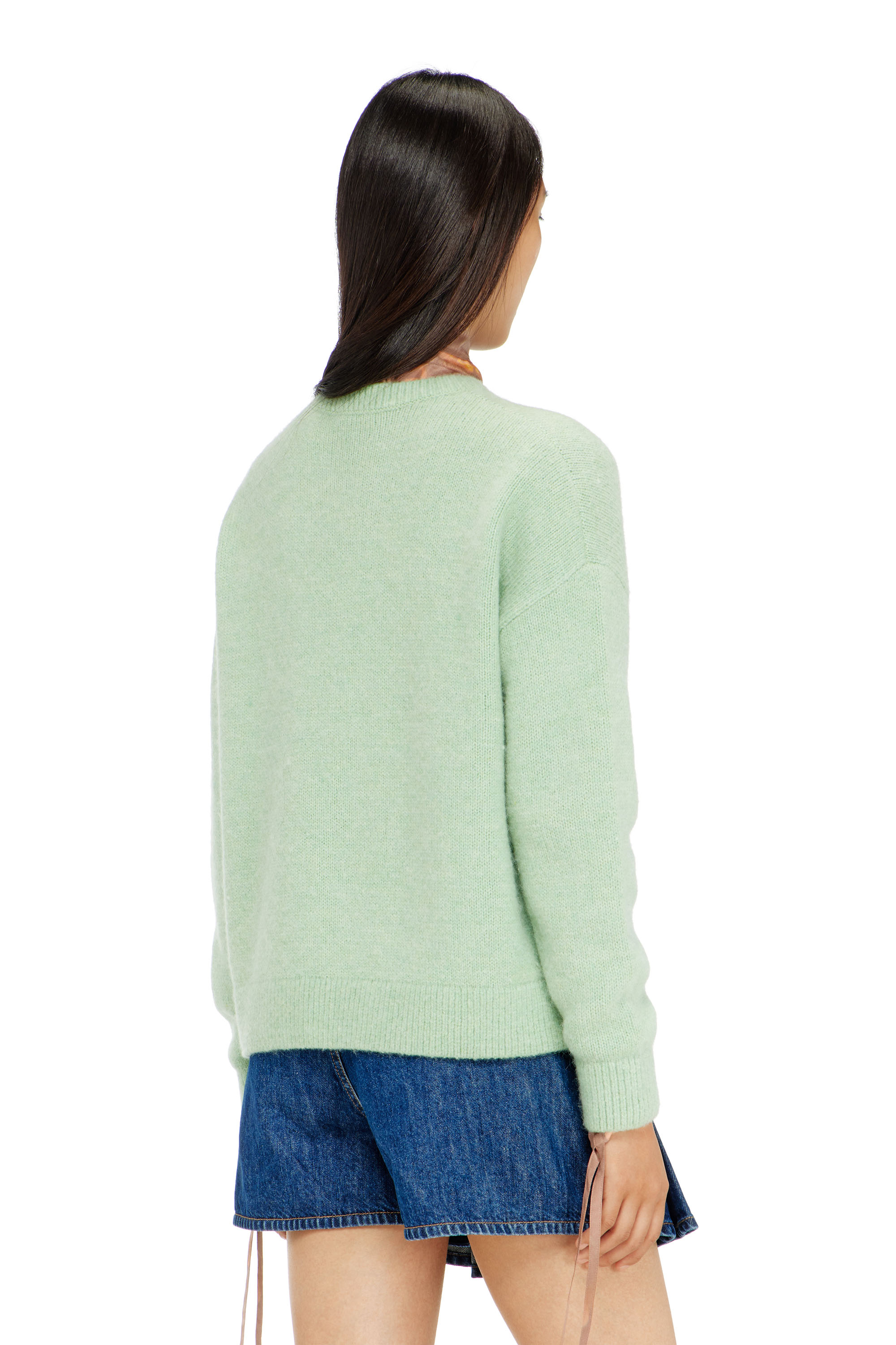 Diesel - M-AREETA, Maglia in misto lana e alpaca Donna in Verde - 4