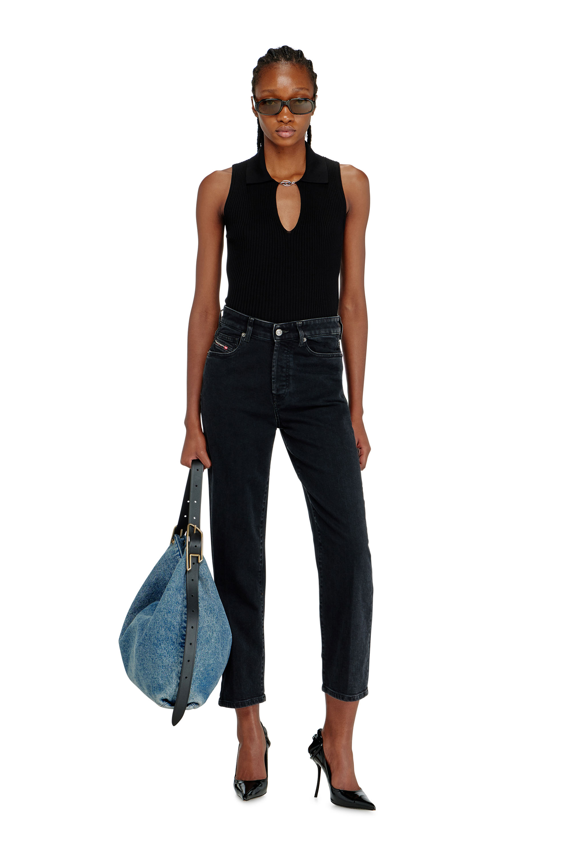 Diesel - Regular Jeans 1981 D-Went 09N89 Donna, Nero/Grigio scuro - Image 1