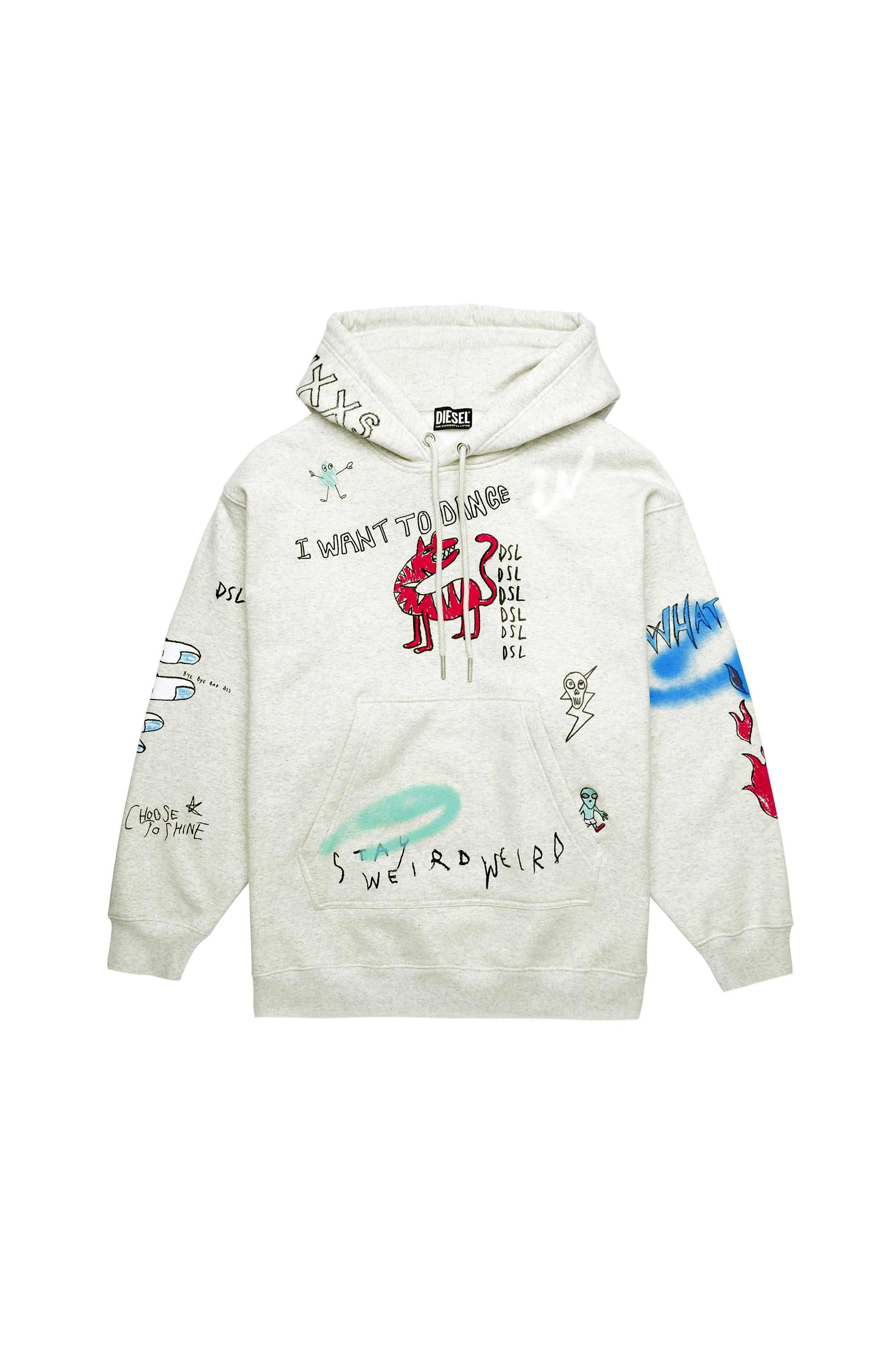 F-EXA-HOOD-B2, Grigio Chiaro - Felpe
