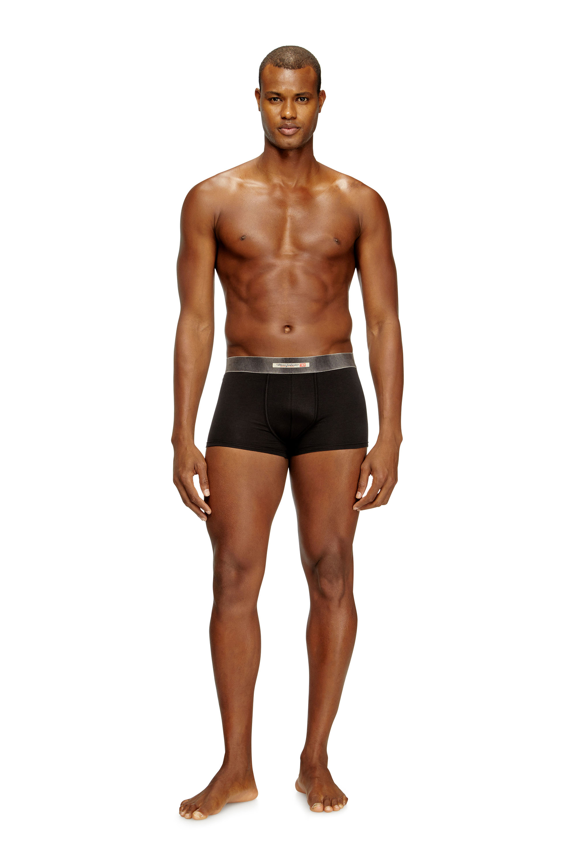 Diesel - DAMIEN-DNM-3PACK, Confezione da 3 boxer in cotone elasticizzato con fascia in raso Uomo in Nero - 1