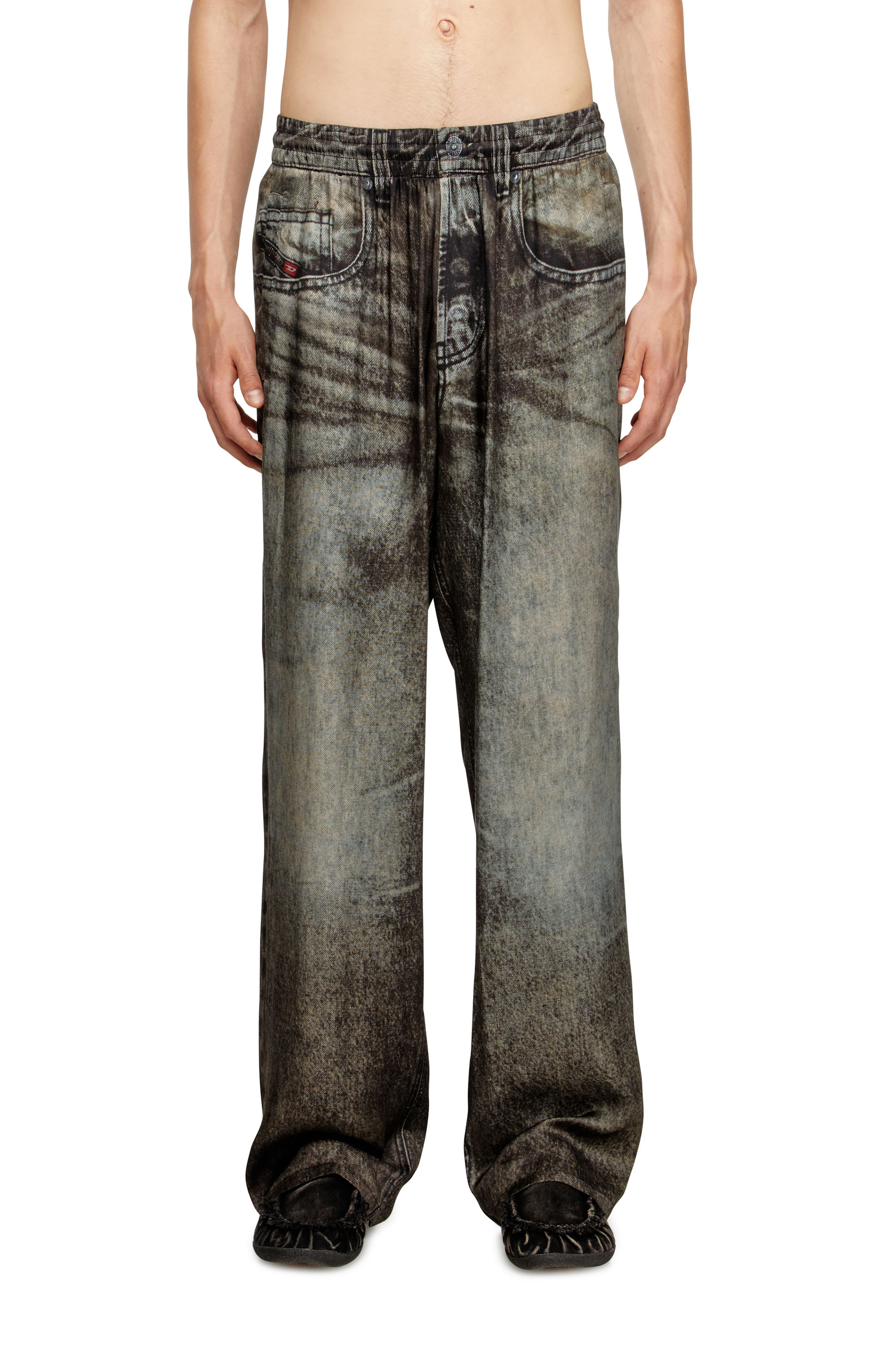 Diesel - P-THECK-LKCT, Man's Elasticated pants in denim-look viscose in null - 1