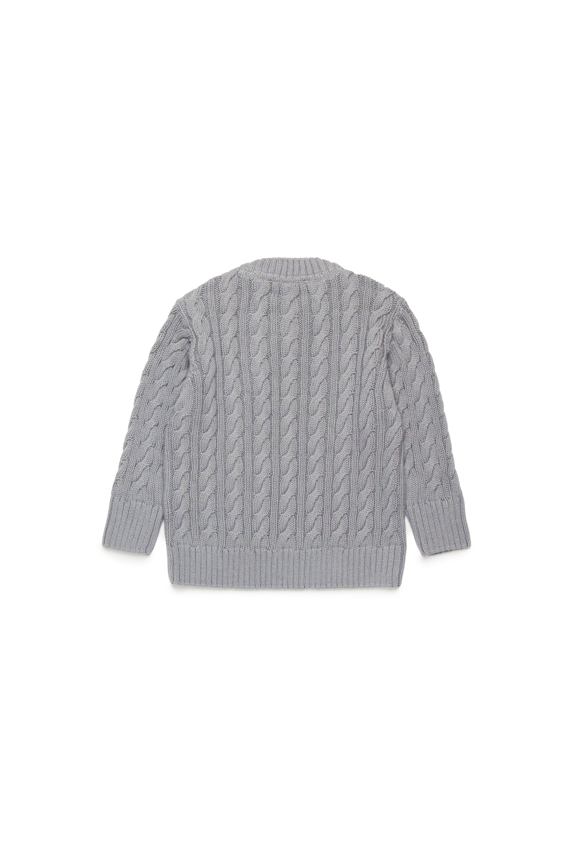 Diesel - KBAMBYB, Unisex Pullover in cotone con patch Oval D in Grigio - Image 2