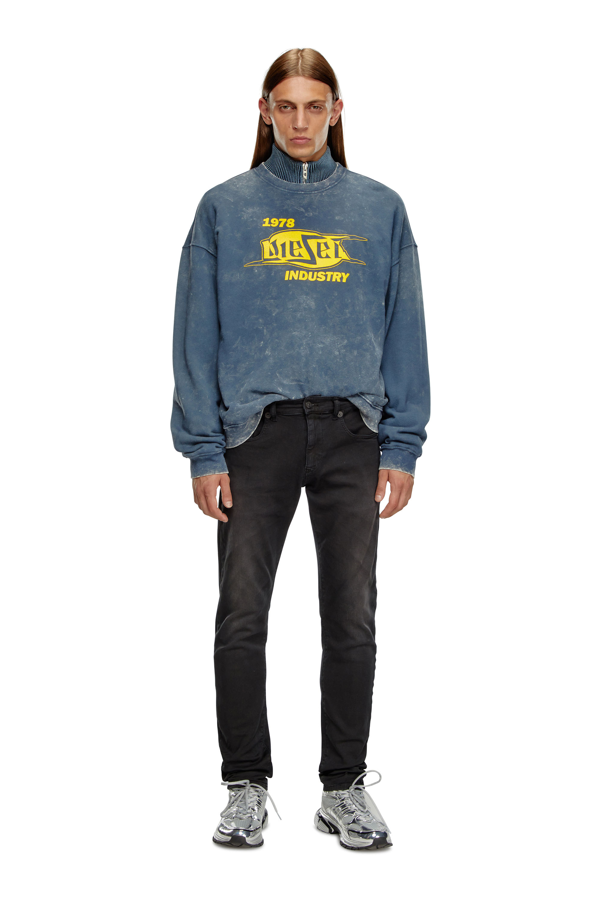 Diesel - Slim 2060 D-Strukt Joggjeans® 0670M Uomo, Nero/Grigio scuro - Image 1