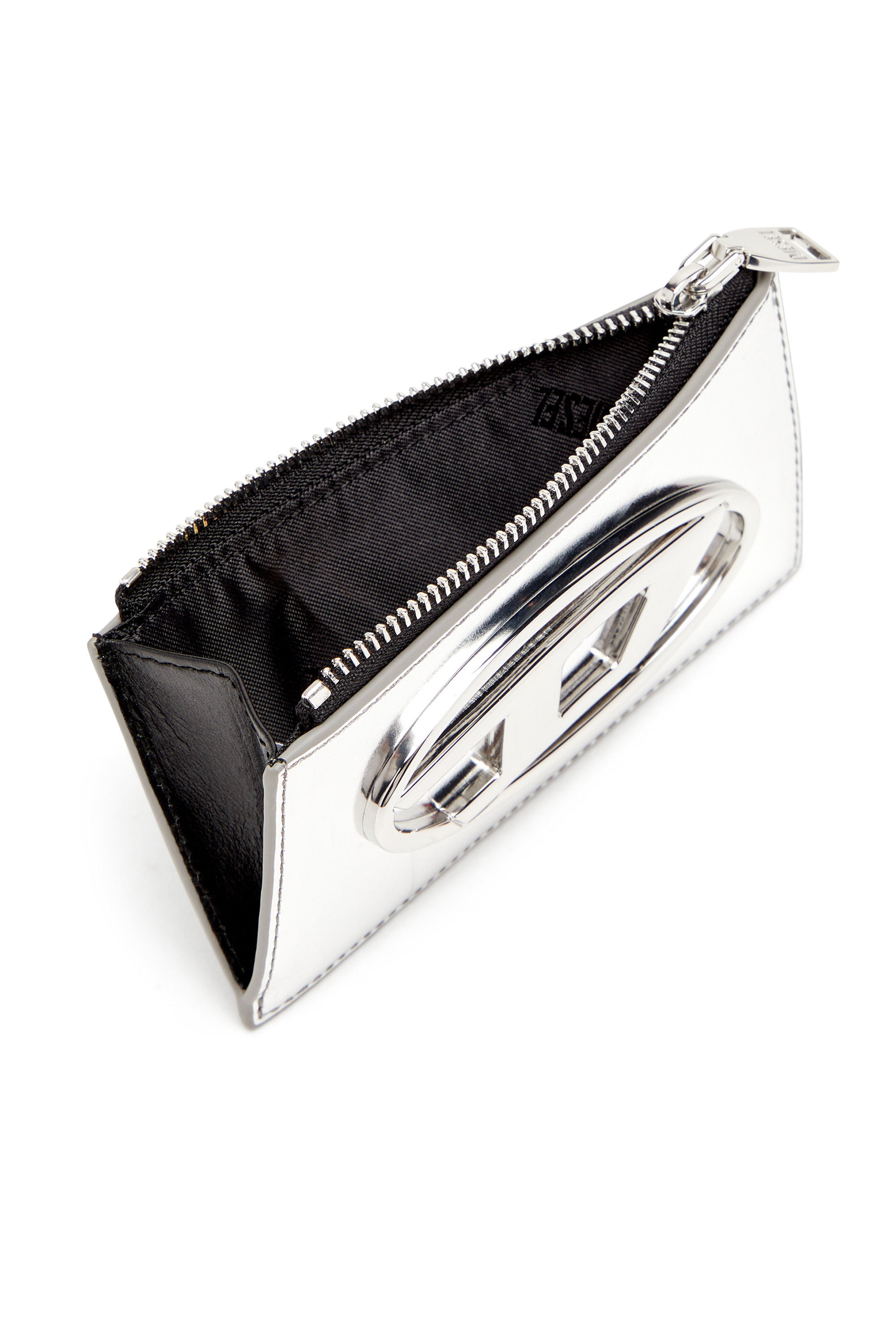 Diesel - 1DR CARD HOLDER III, Portacarte in pelle specchiata Donna in Argento - 3