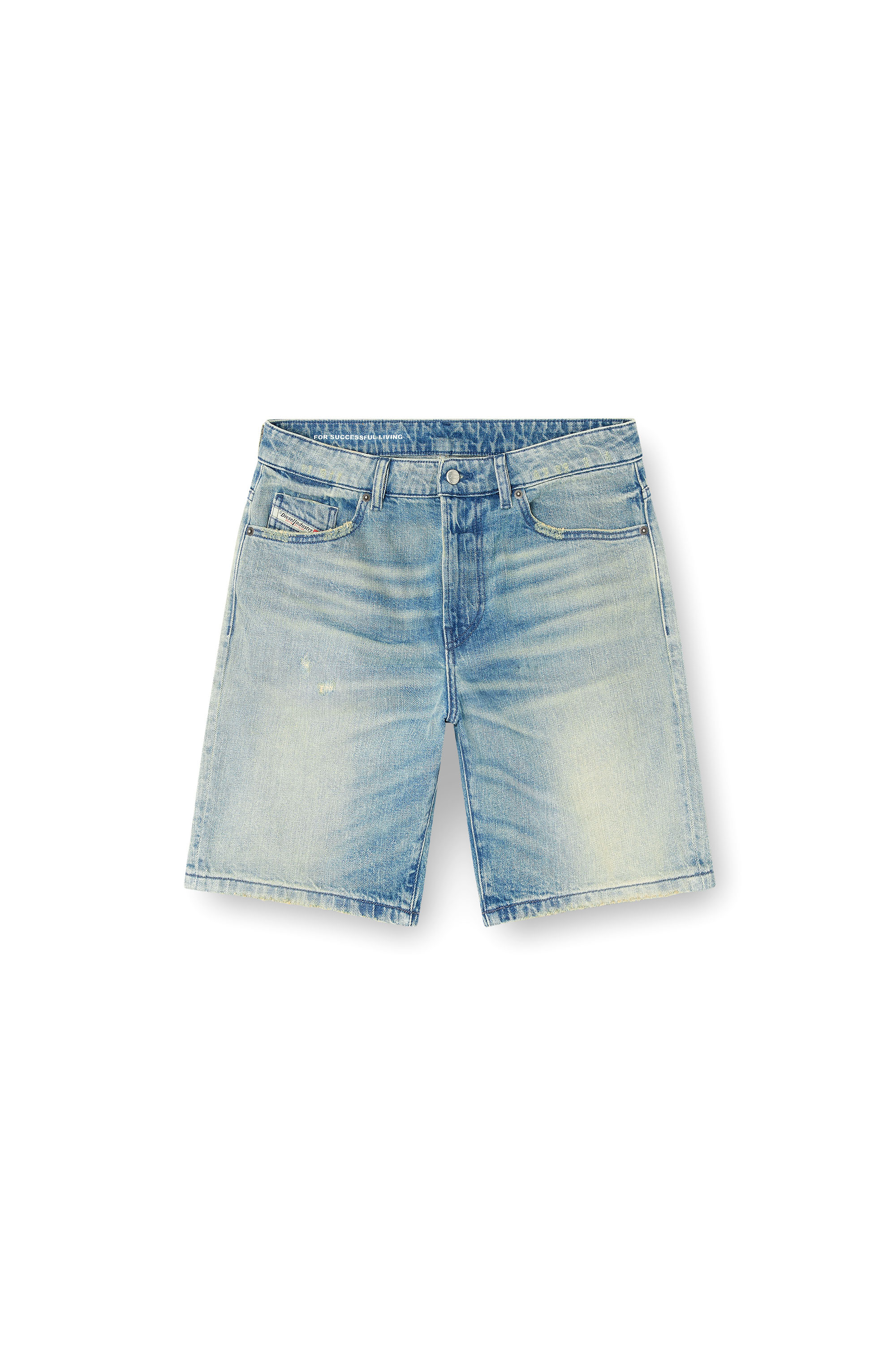 Diesel - D-FIN, Short in denim effetto vissuto Uomo in Blu - 2
