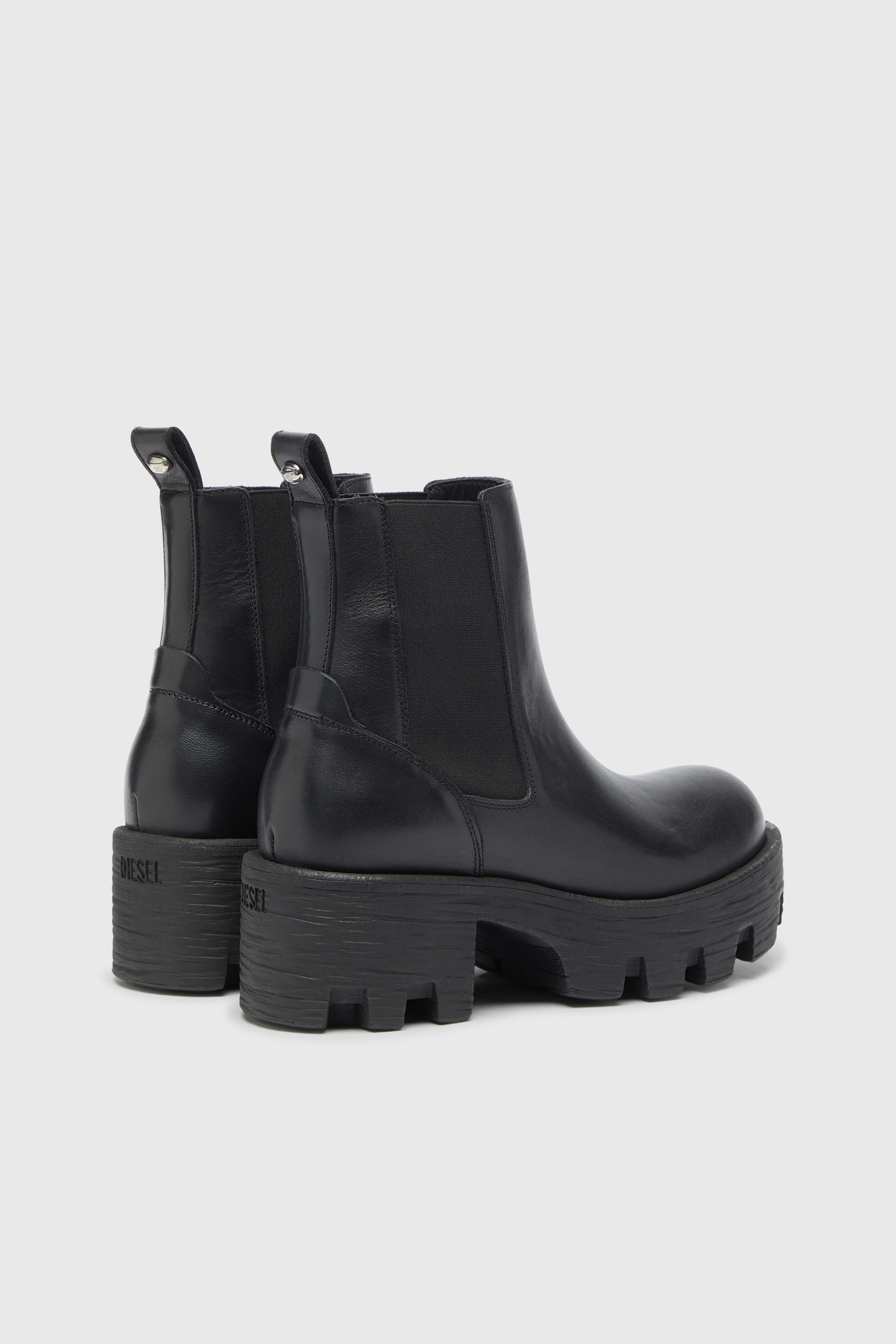 Diesel - D-HAMMER CHUNKY W, D-Hammer - Stivali in pelle con suola carrarmato Donna in Nero - 3