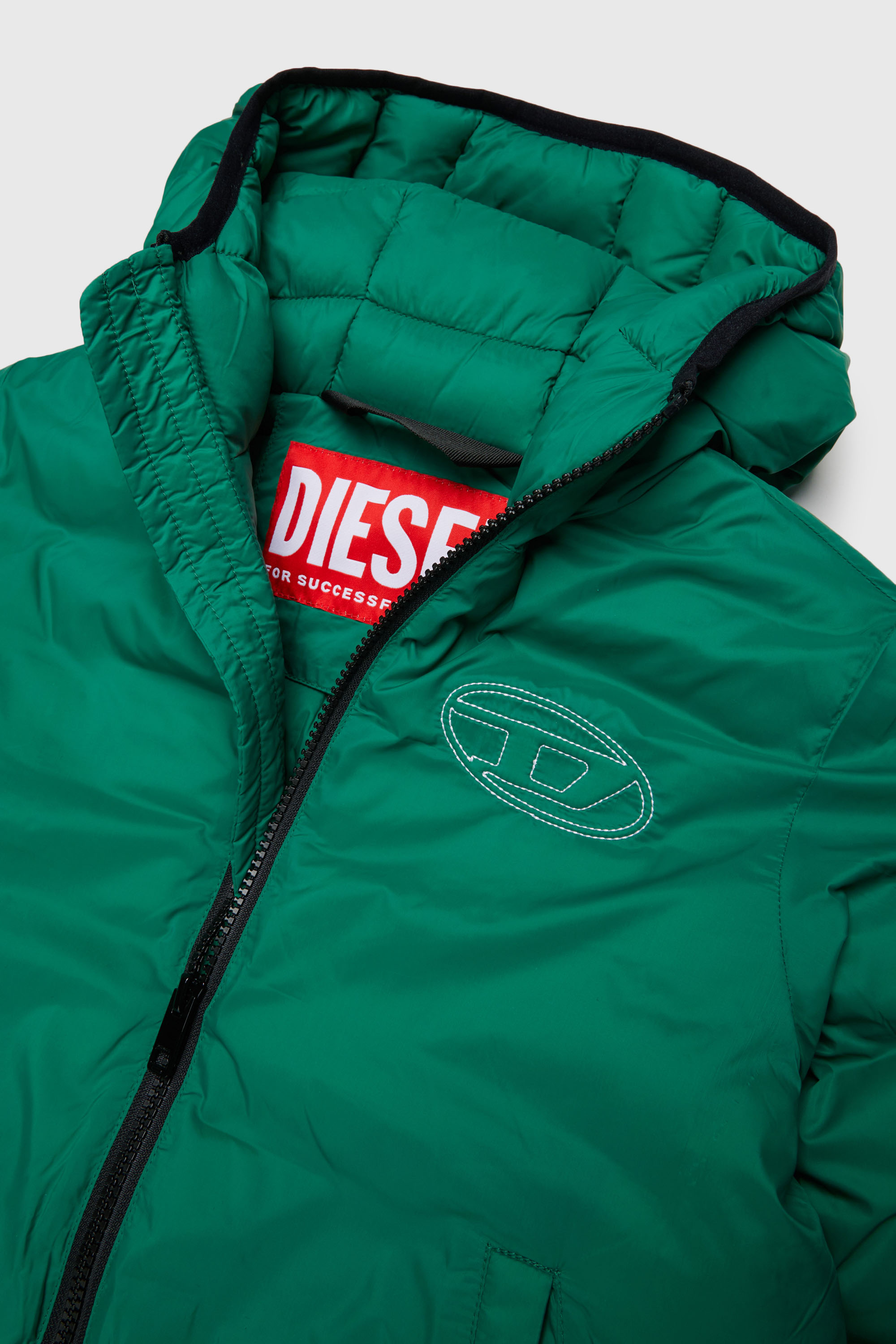 Diesel - JOSIPLS, Unisex's Hooded jacket in padded nylon in Green - 3