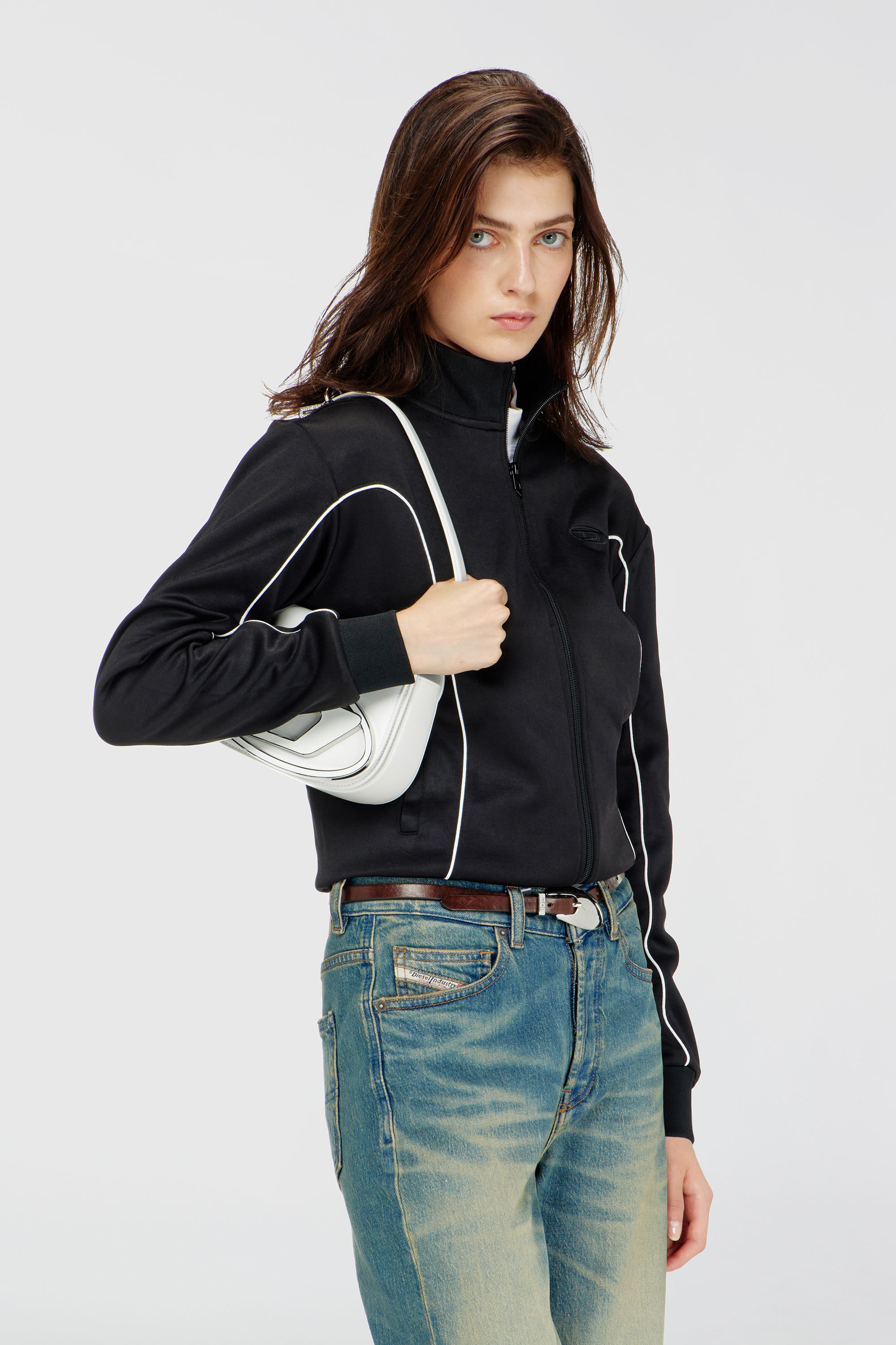 Diesel - F-LOCKING-OD, Felpa-giacca con profili a contrasto Donna in Multicolor - 3