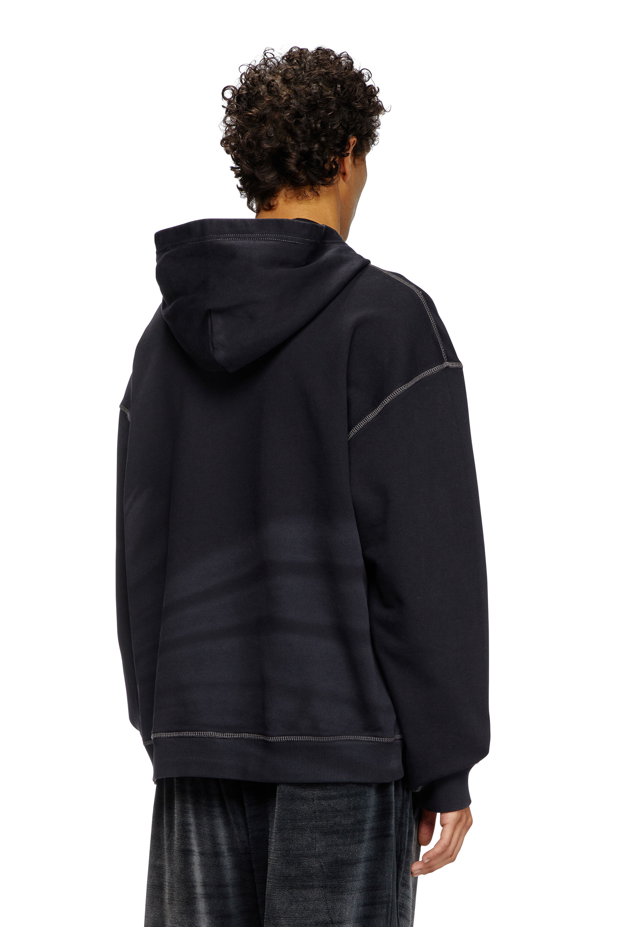 Diesel - S-BOXT-HOOD-R9, Hoodie con logo sfumato al laser Uomo in Nero - 4