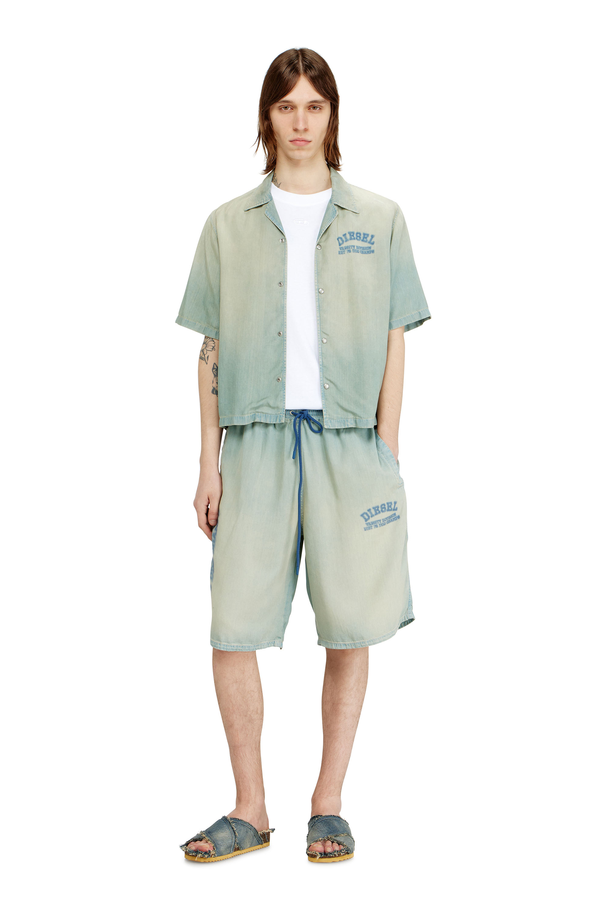 Diesel - D-ENIMOS-SHORT-S2, Shorts in denim effetto sporco fluido Unisex in ToBeDefined - 2