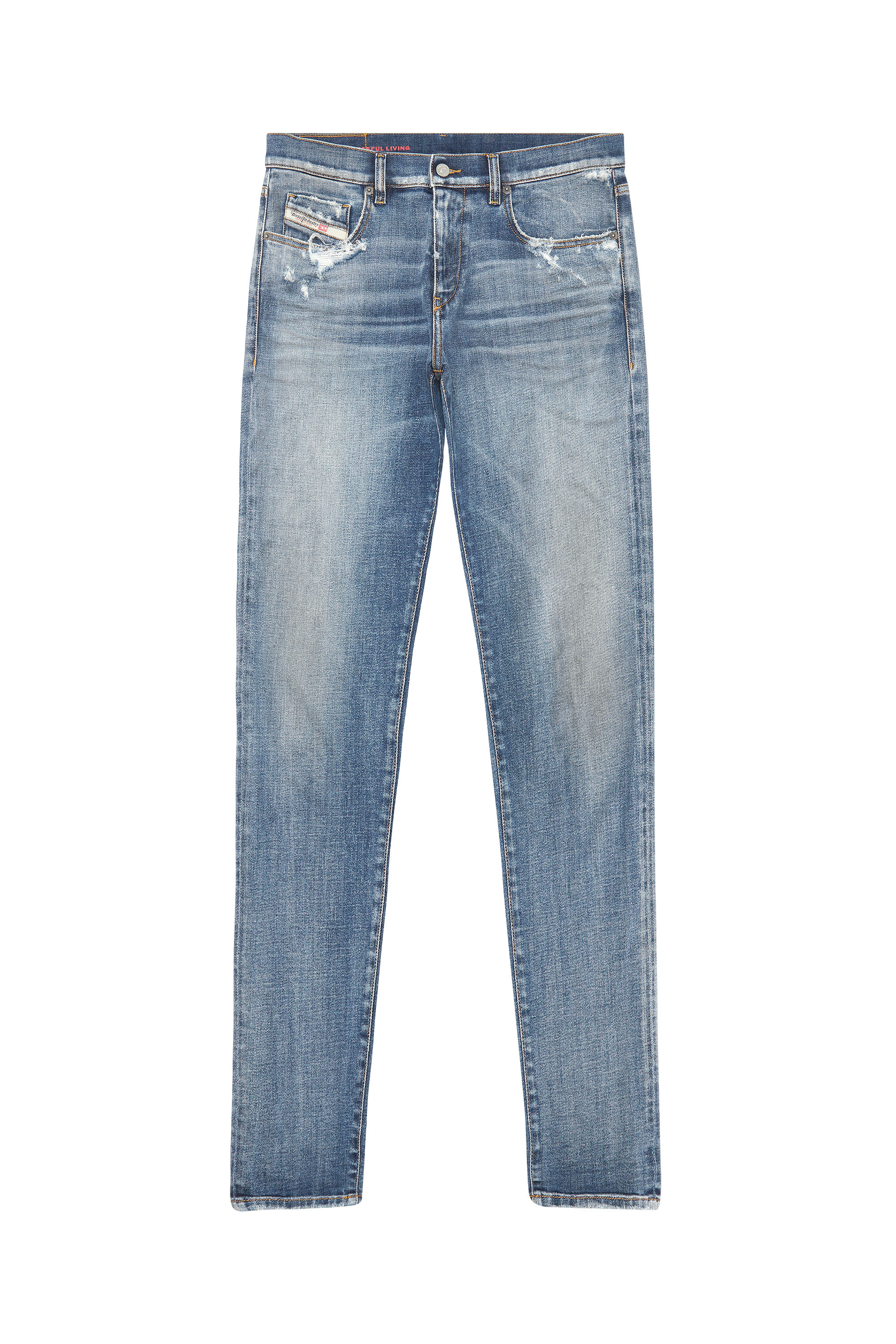 Diesel - 2019 D-STRUKT 09E15 Slim Jeans, Blu medio - Image 1