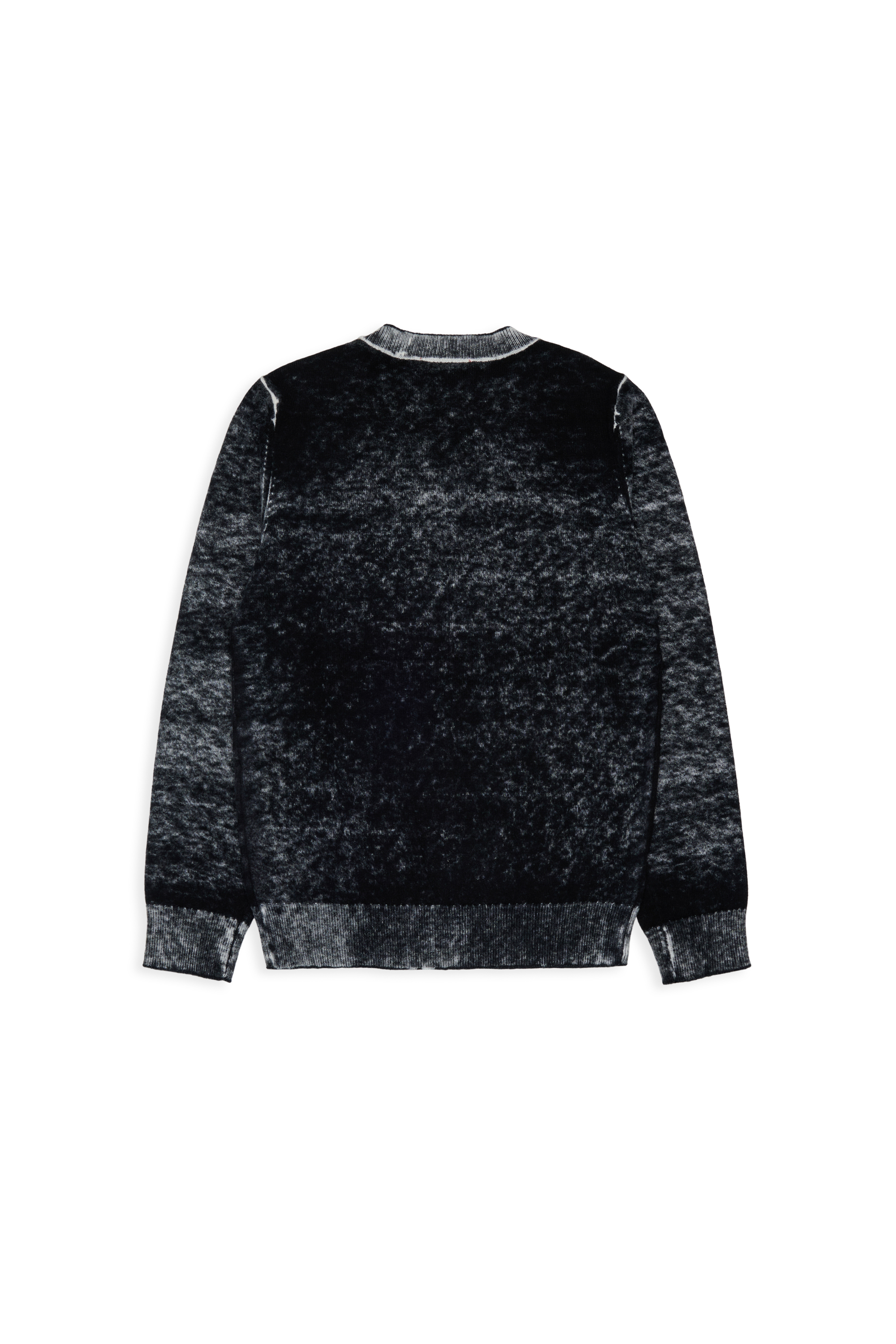 Diesel - KJEMR, Pullover in misto lana con effetto colore irregolare Uomo in Nero - 2