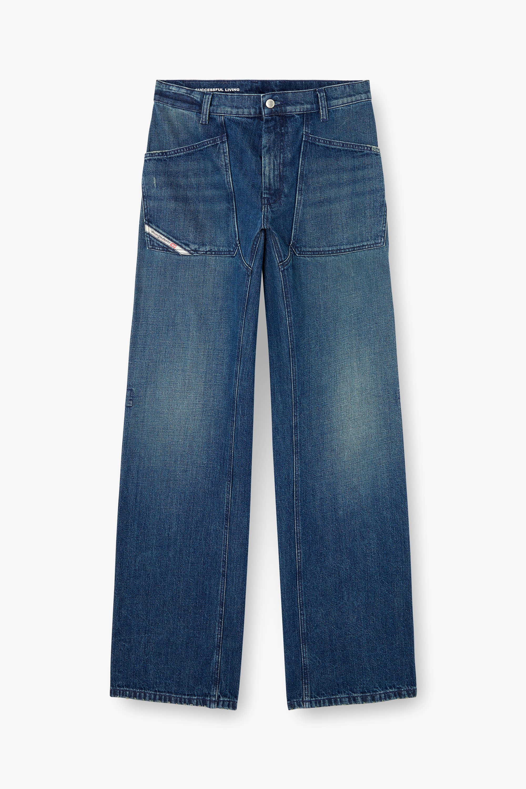 Relaxed Jeans D-Zeta 0DBDS, Blu Scuro Diesel - Relaxed Jeans D-Zeta 0DBDS Uomo, Blu Scuro - Image 2