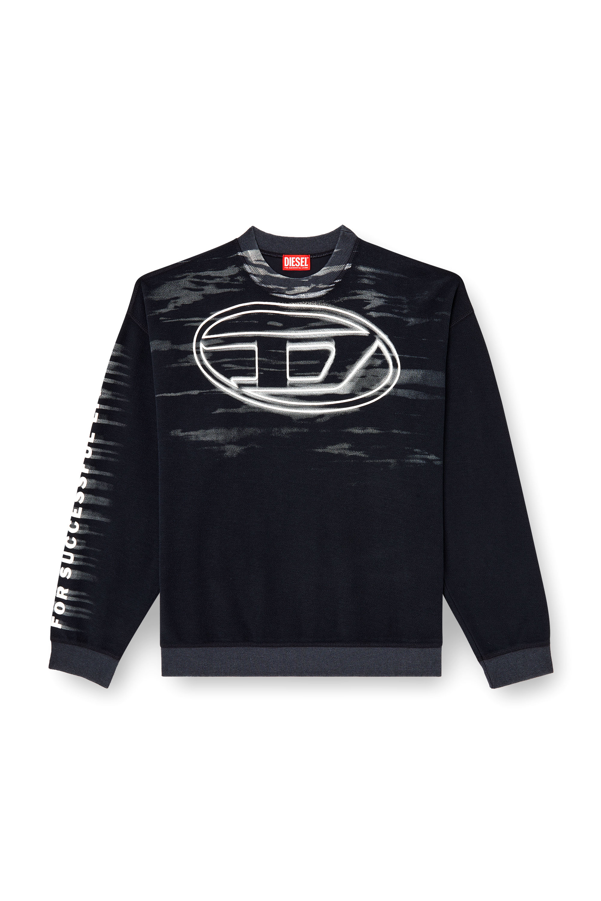 Diesel - S-BOXT-T1, Felpa in cotone con stampa Oval D Uomo in Blu - 3