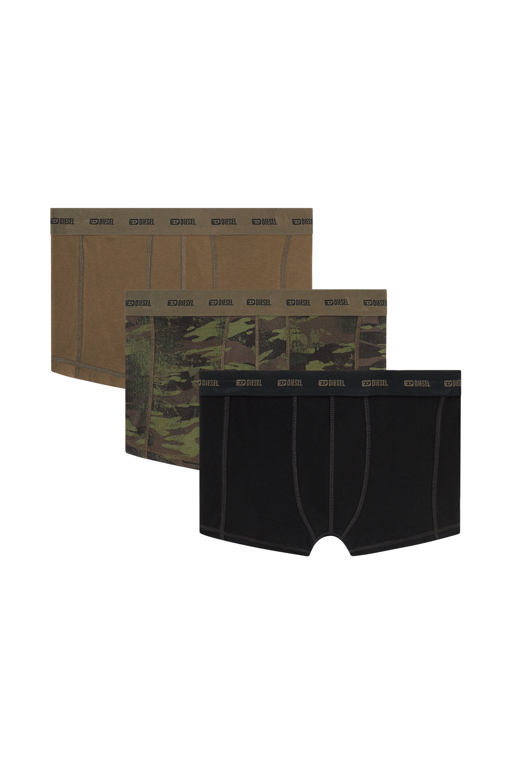 Diesel - DAMIEN-UTLT-3PACK, Set da tre boxer a tinta unita e camouflage Uomo in ToBeDefined - 1