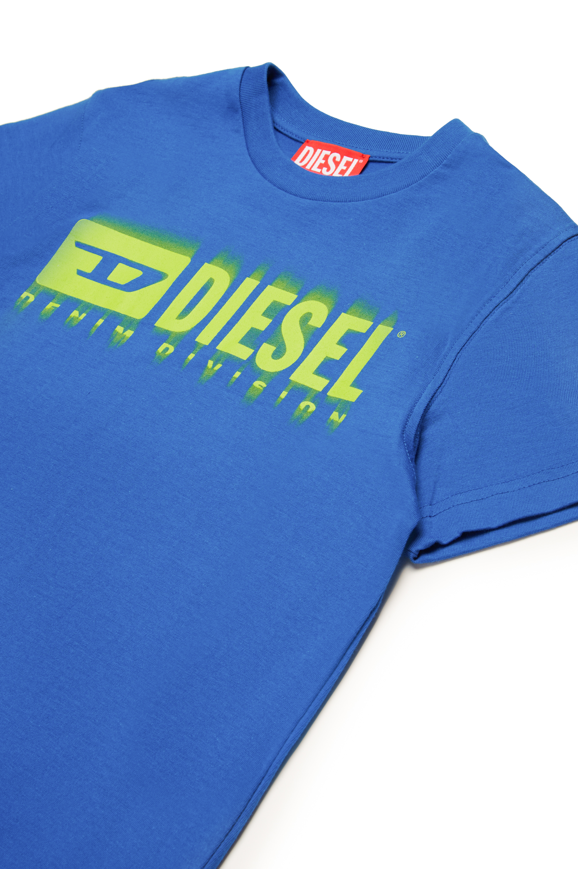 Diesel - TDIEGORL6, T-shirt con logo sbavato Uomo in Blu - 3