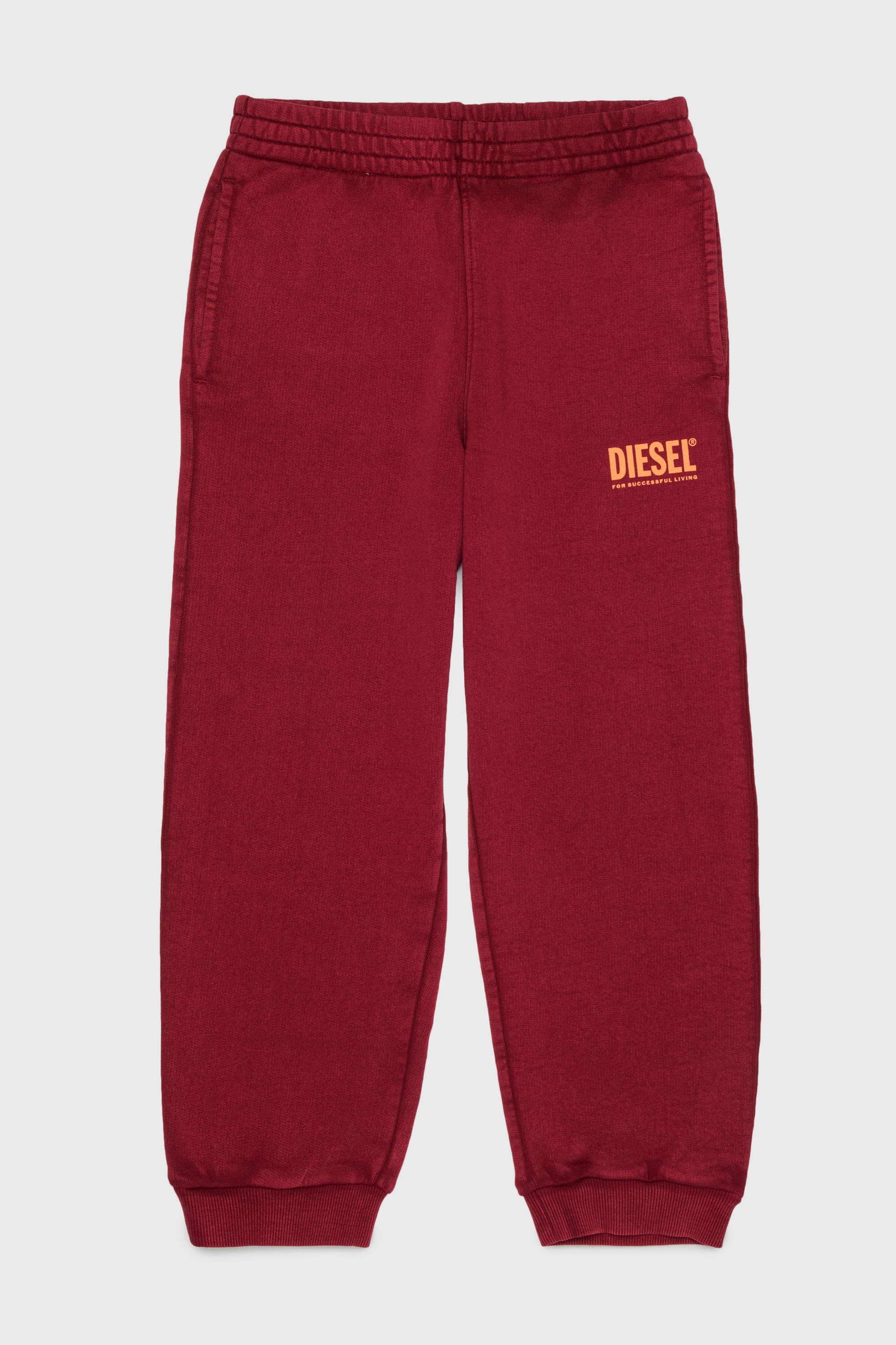 Diesel - PTISEL, Pantaloni in cotone con stampa logo Uomo in Rosso - 1