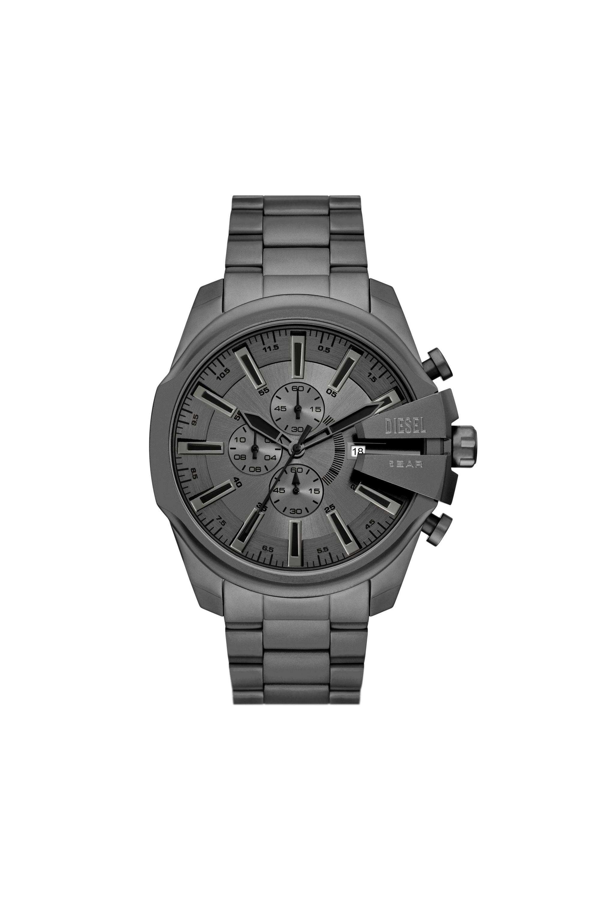 Diesel - DZ4676, Man's Diesel Mega Chief Slim Chronograph Gray Stainless Steel Watch in Dark grey - 1