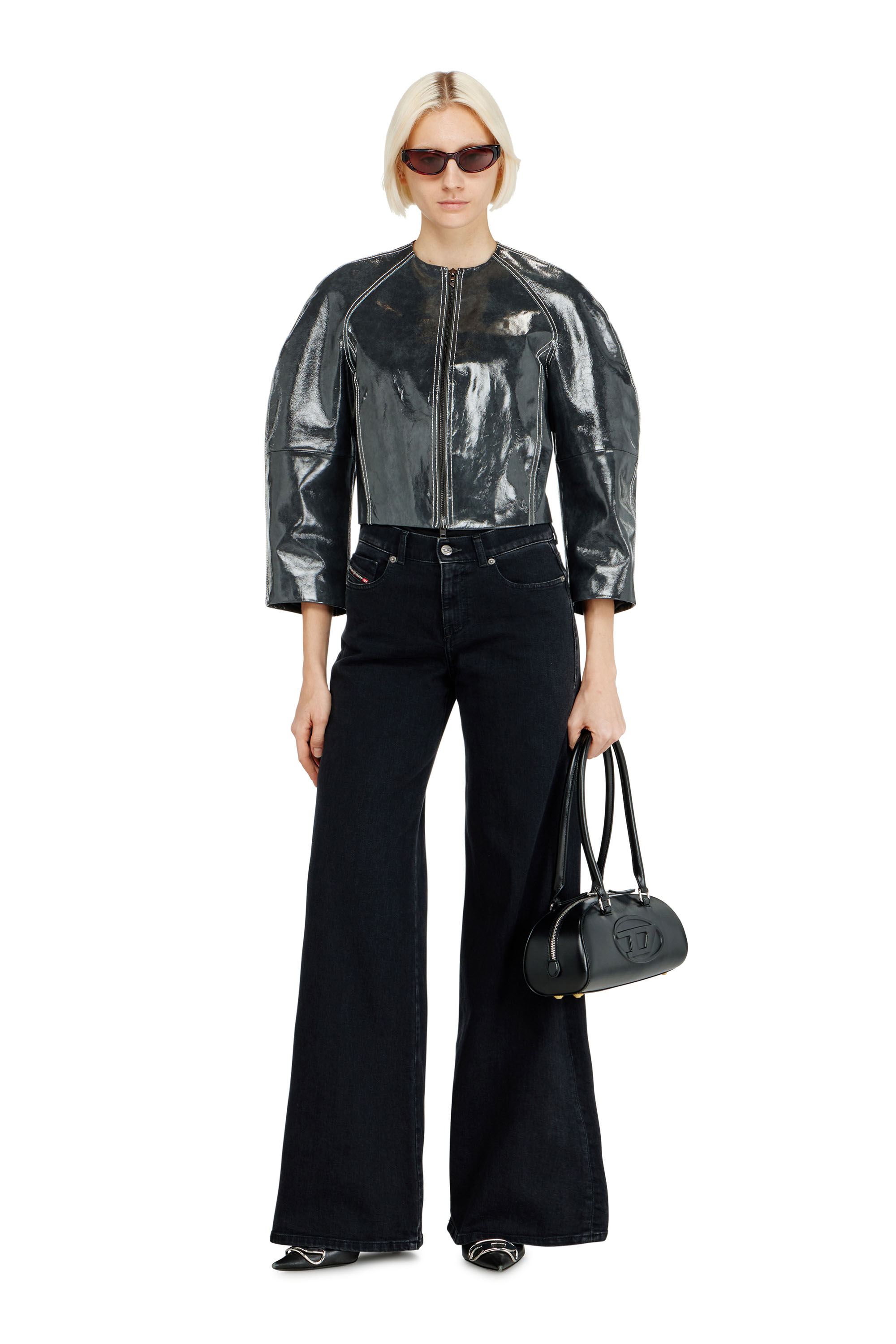 Diesel - Flare Jeans 1978 D-Akemi 09N89 Donna, Nero/Grigio scuro - Image 1