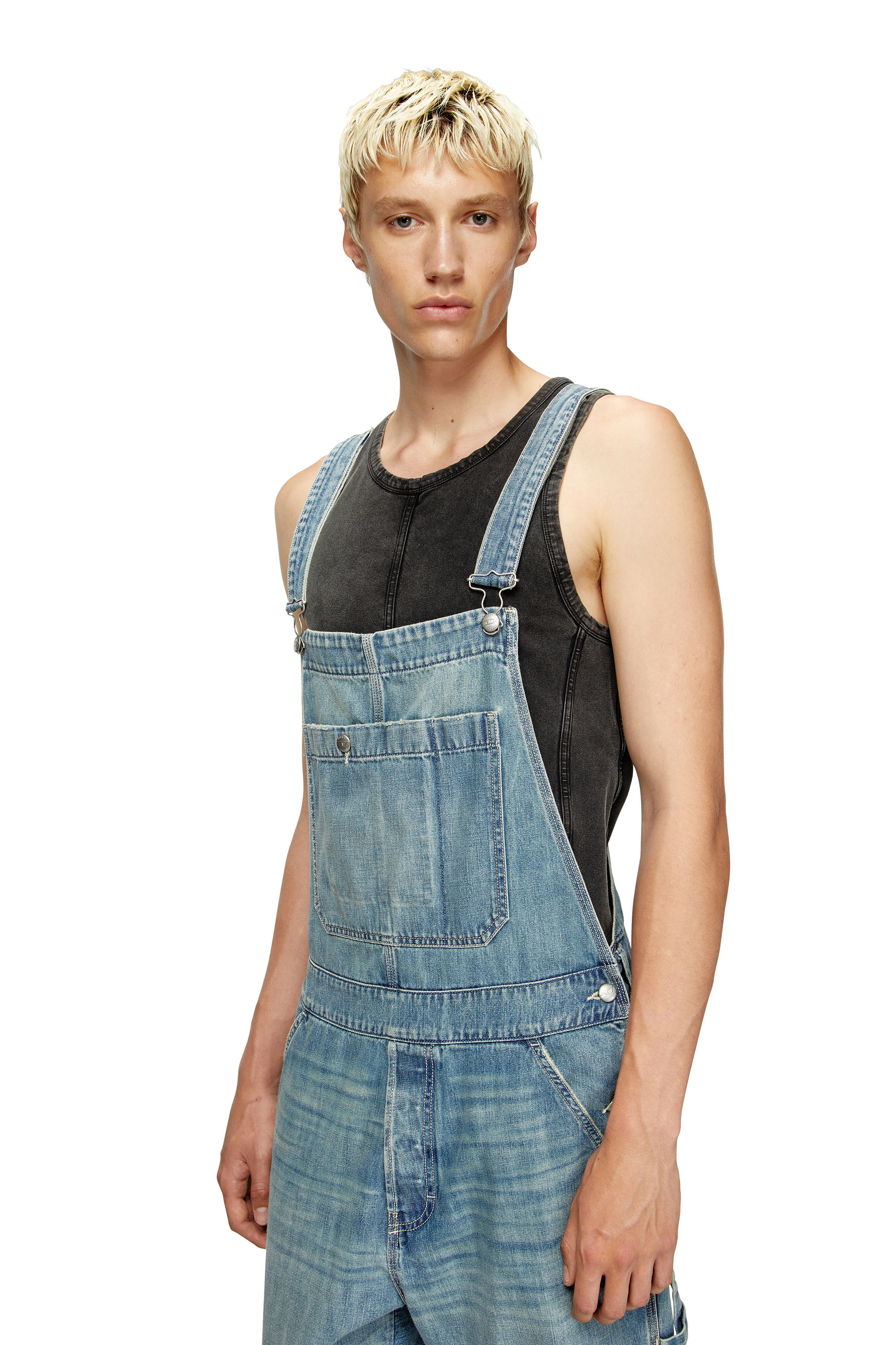 Diesel - D-FRAMU-U, Salopette in denim utility Unisex in Blu - 5