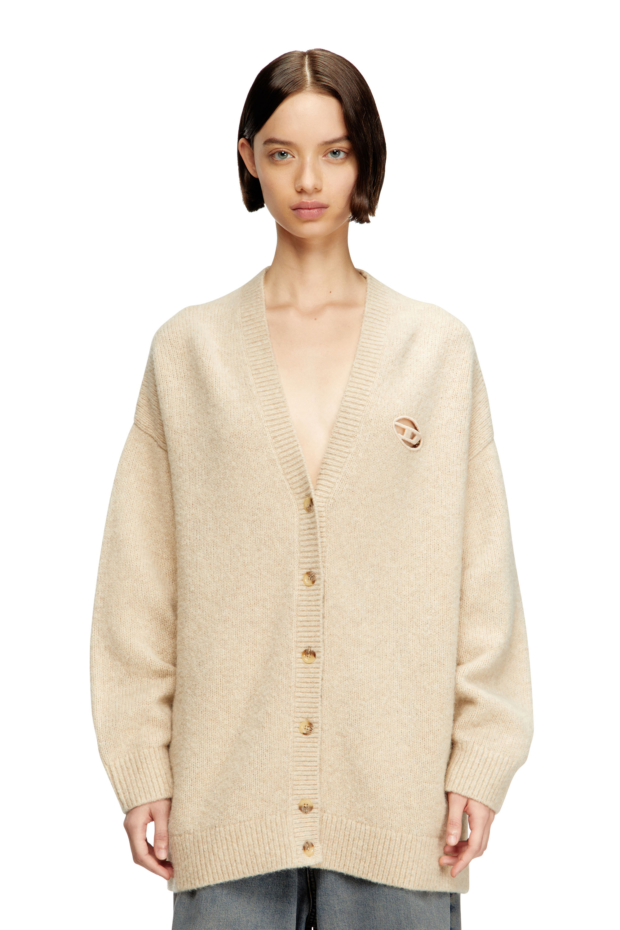Diesel - M-AREELA, Cardigan in misto lana e alpaca Donna in Beige - 1