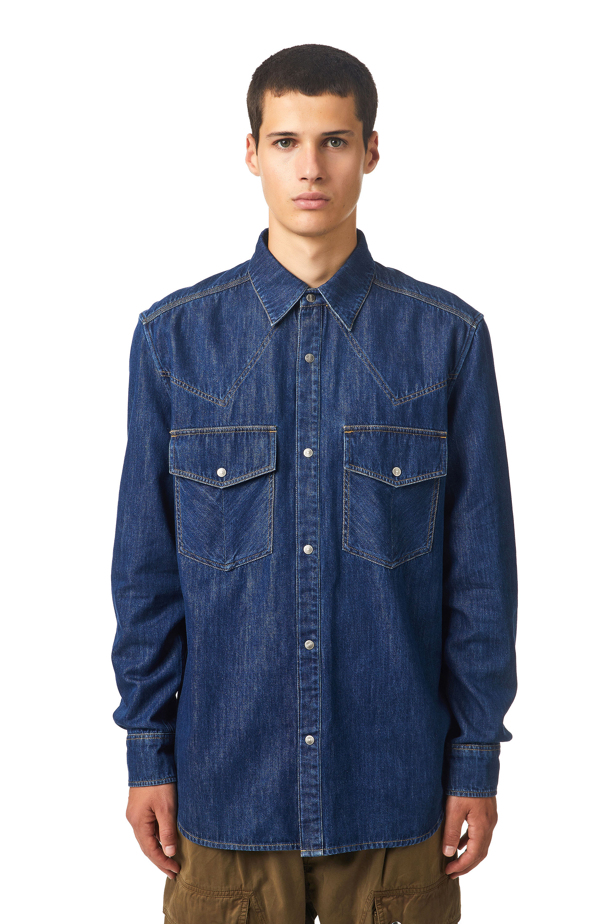 D-OCEAN-SP, Blu Scuro - Camicie in Denim