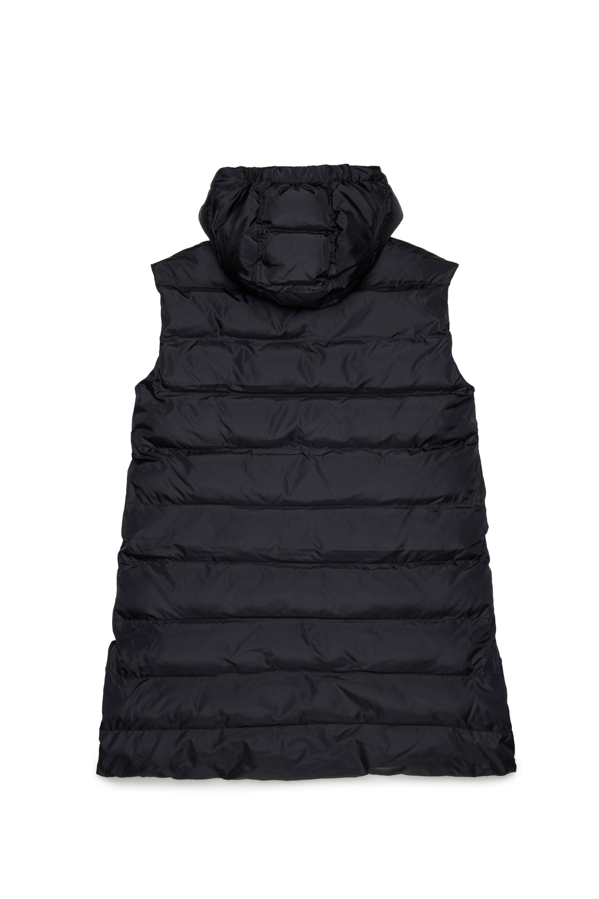Diesel - JFENNY, Gilet imbottito longline con cappuccio Donna in Nero - 2