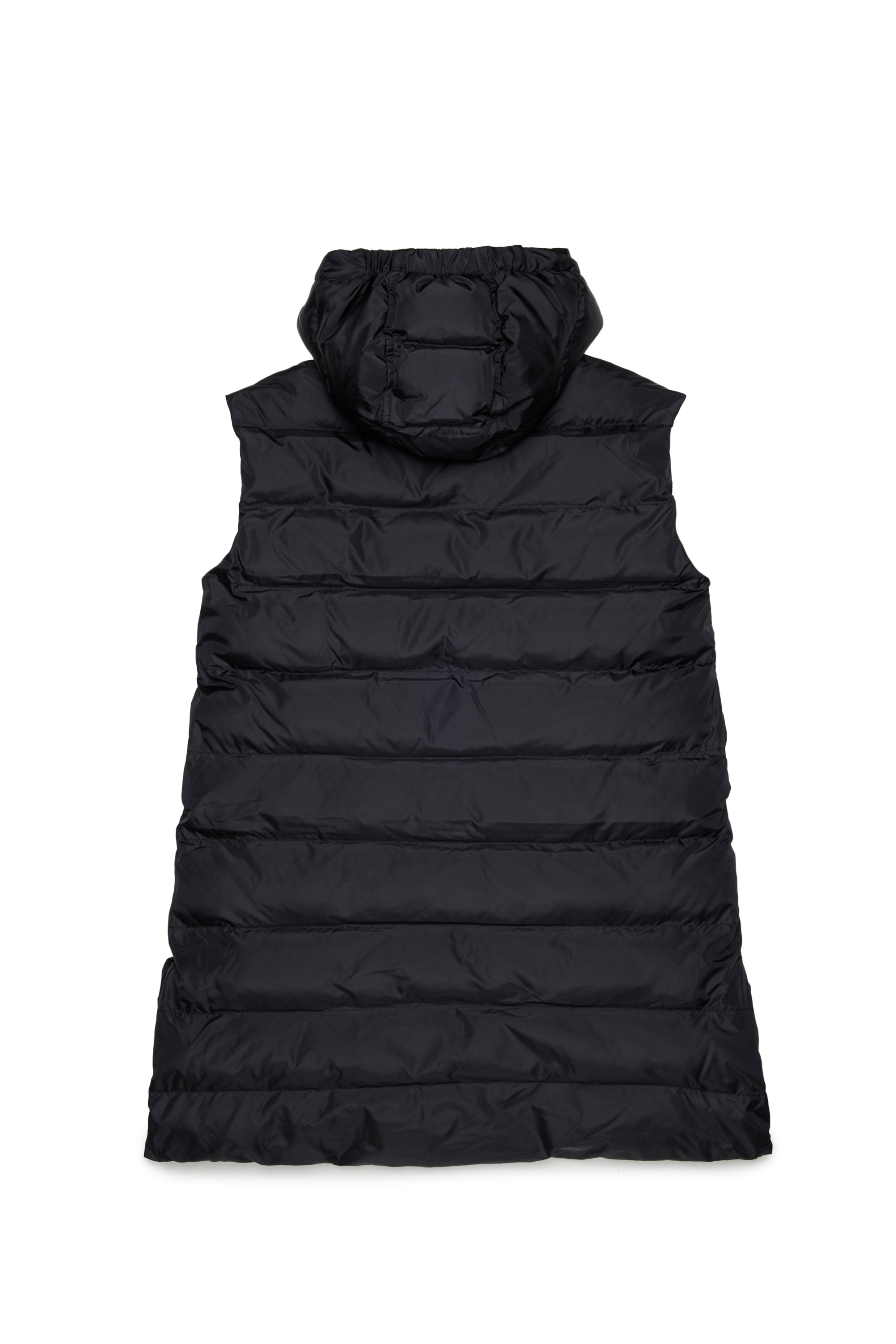 Diesel - JFENNY, Gilet imbottito longline con cappuccio Donna in Nero - 2