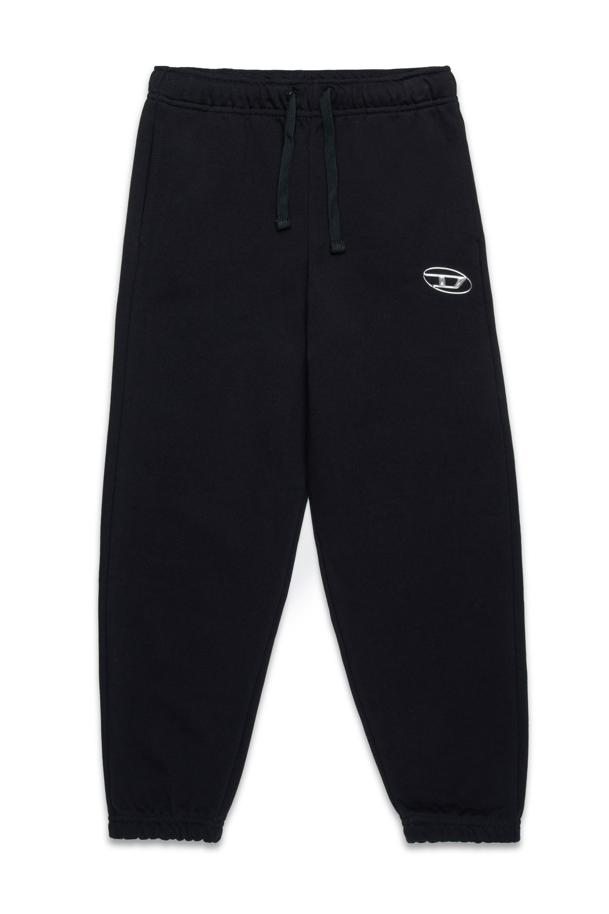 Diesel - PMACIS, Pantaloni tuta con logo Oval D effetto metallo Uomo in Nero - 1