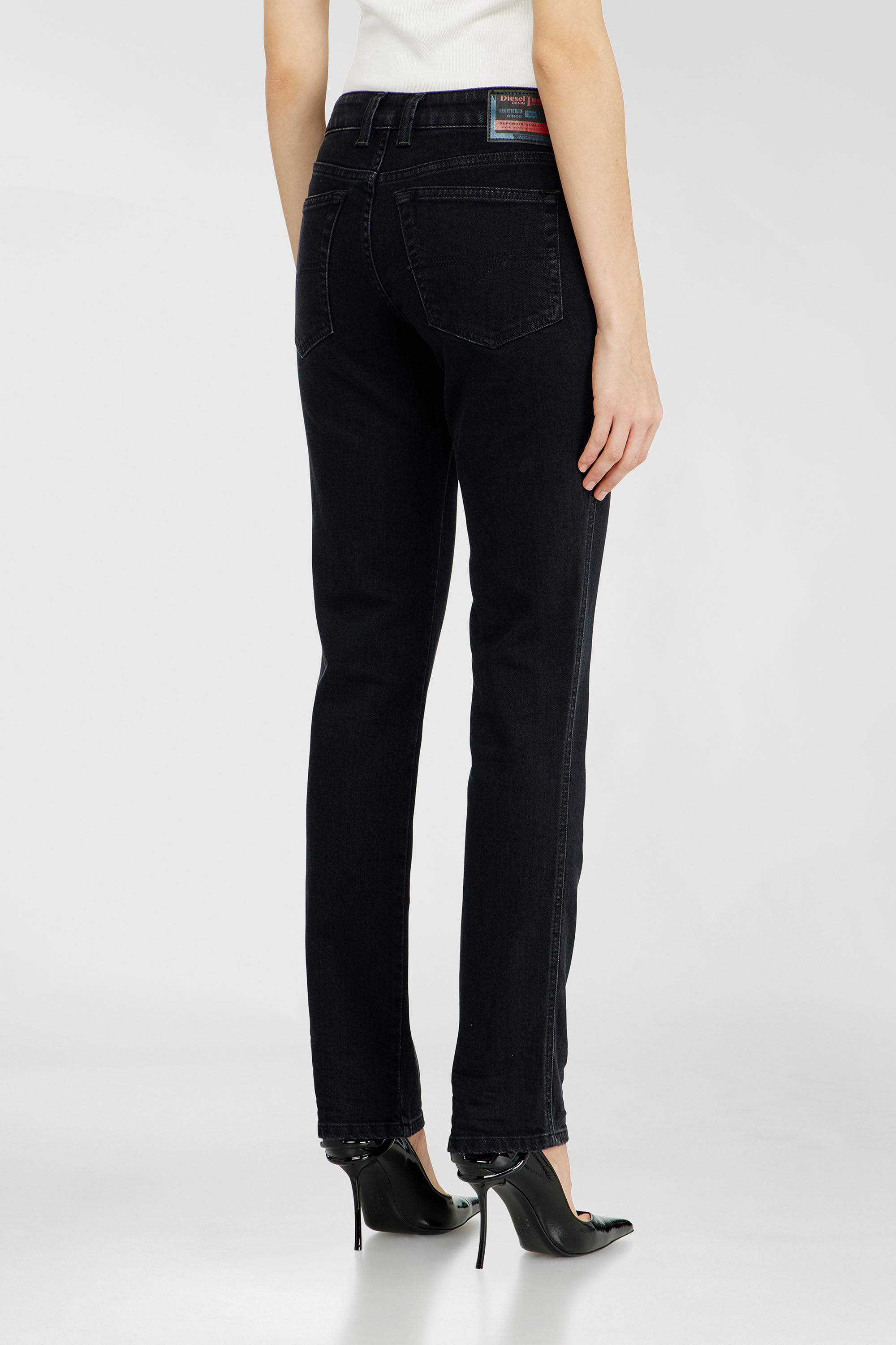 Diesel - Slim Jeans 1992 D-Jiann 09N89 Donna, Nero/Grigio scuro - Image 5