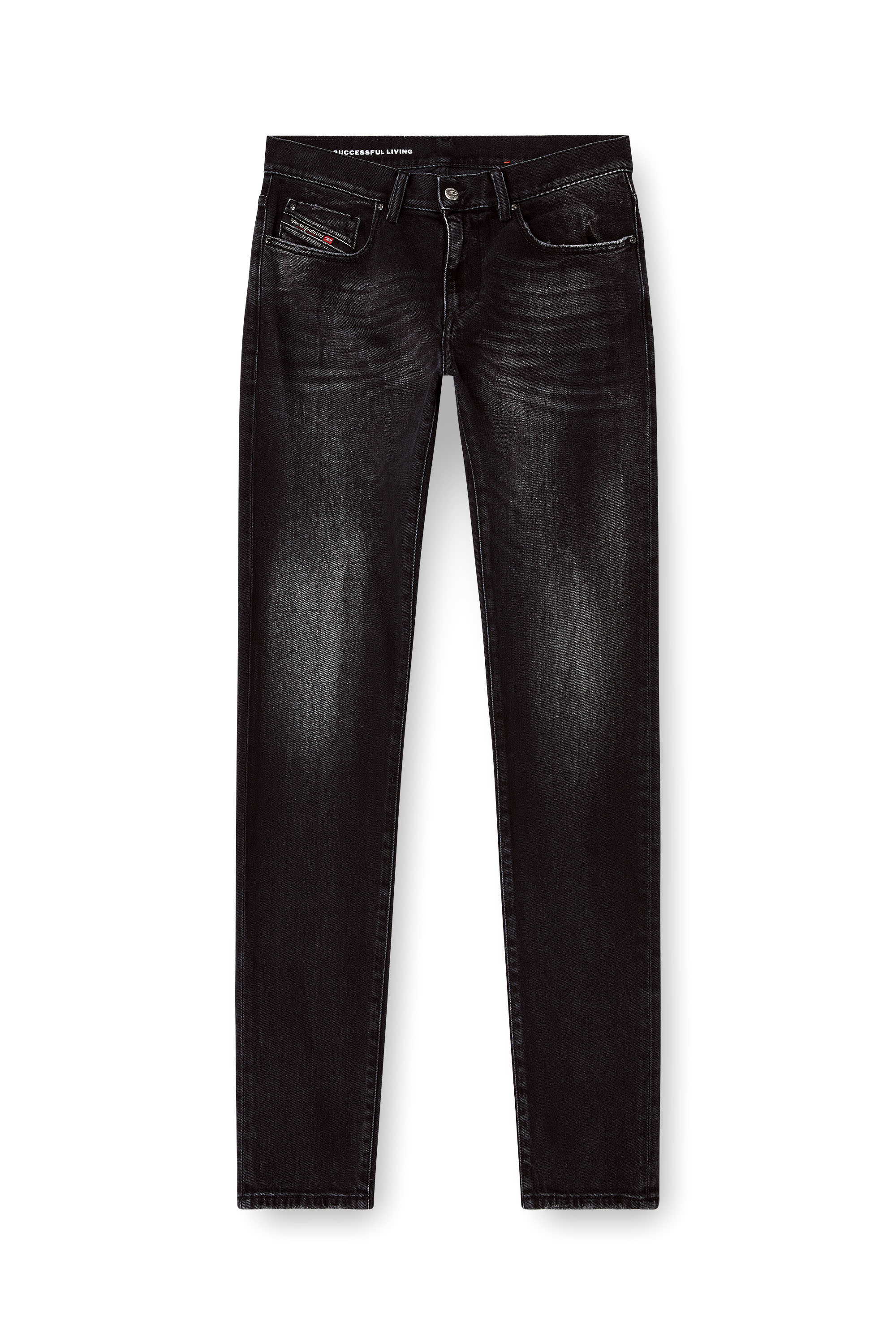 Diesel - Slim Jeans 2019 D-Strukt 09N42 Uomo, Nero/Grigio scuro - Image 3
